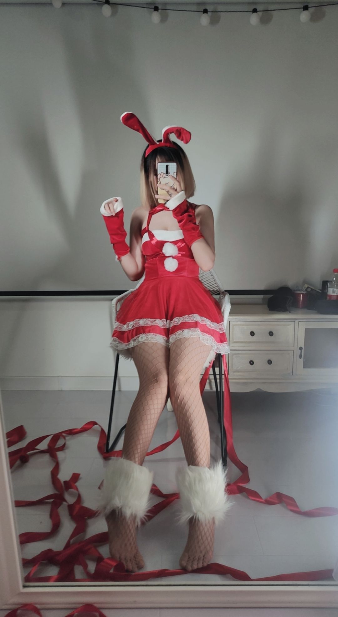 洛桑w伊梓 – 网袜丝带兔兔 Cosplay-第7张