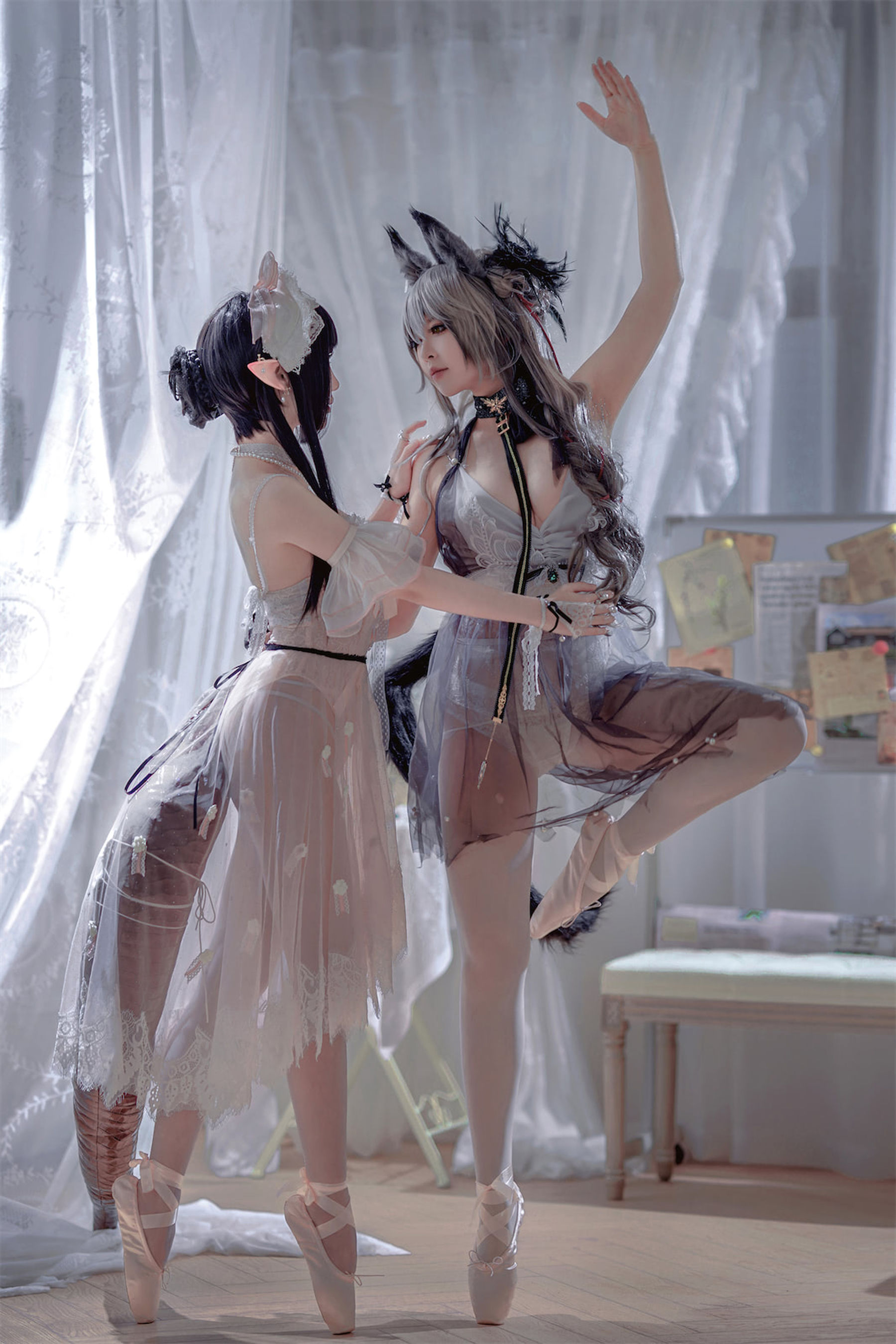 面饼仙儿半半子 – Arknights 黑x森蚺バレエ Cosplay-第7张
