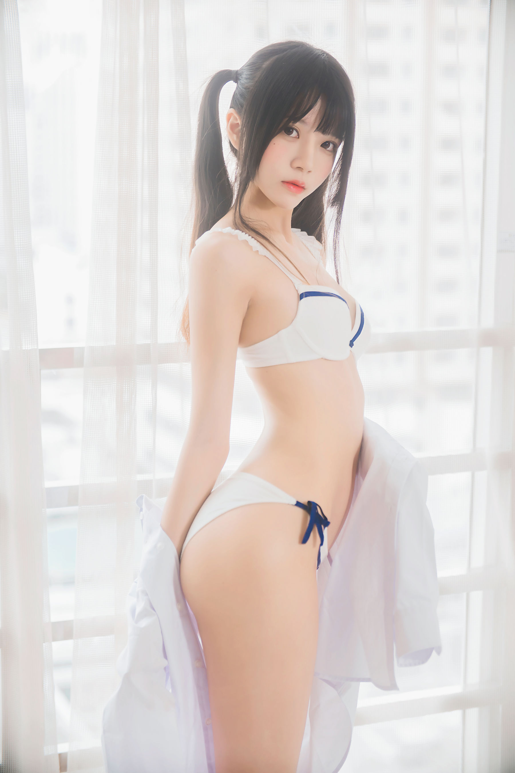 桜桃喵 《白衬衫双马尾》 Cosplay-第40张
