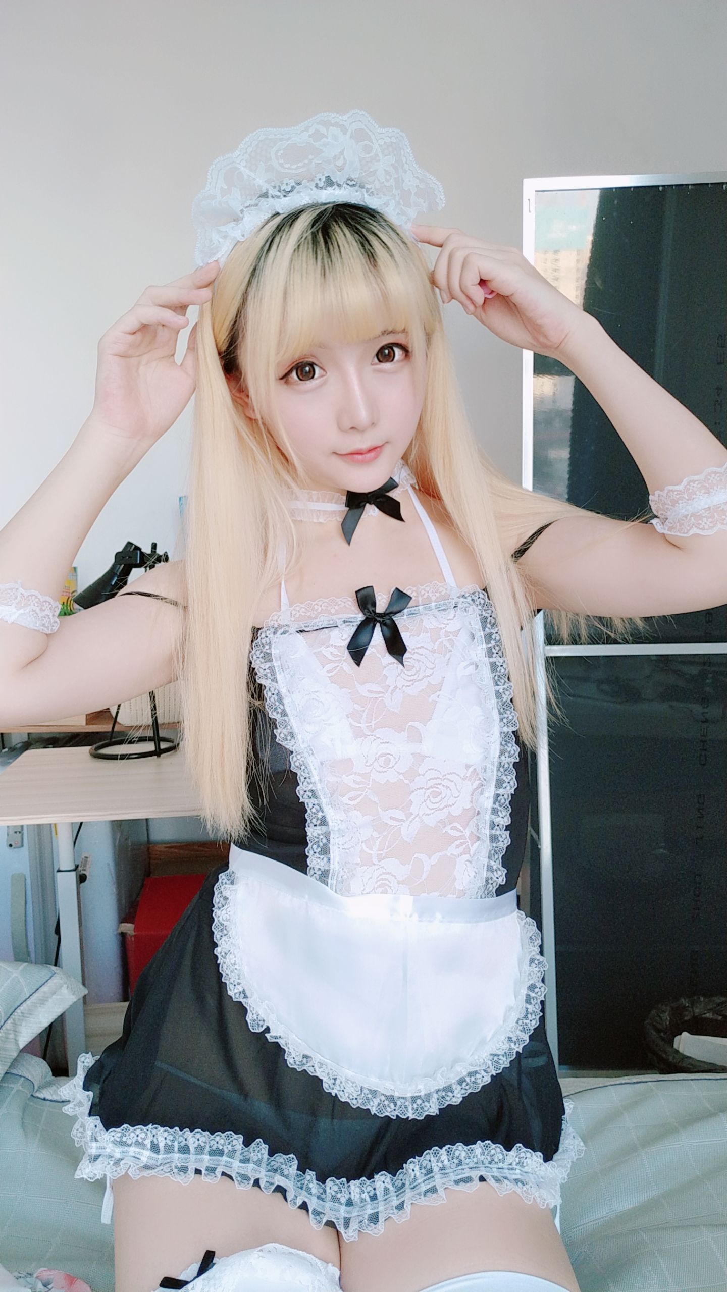 Coser小姐姐星之迟迟 女仆 Cosplay-第34张
