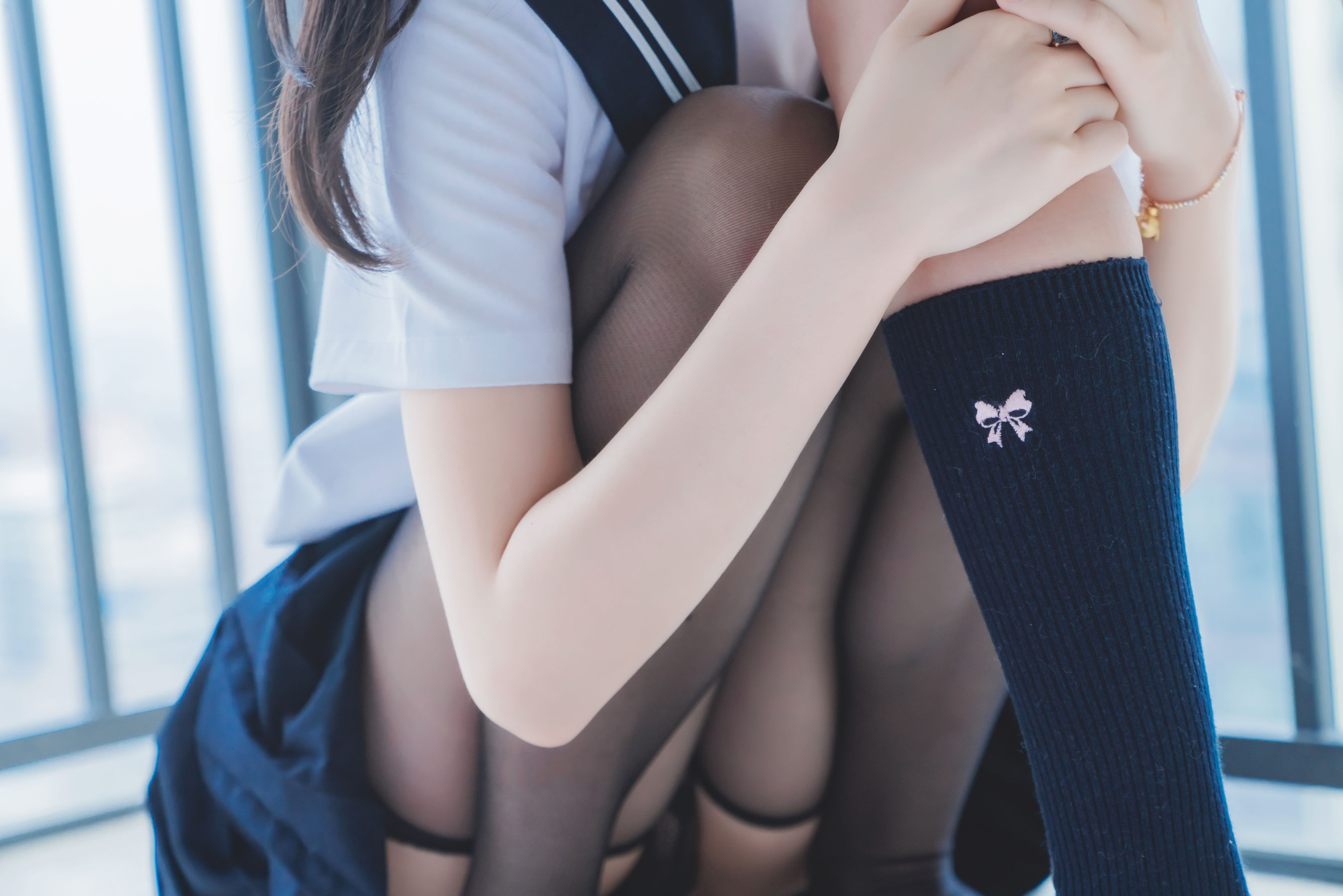 萌系小姐姐木绵绵OwO桜桃喵 她(制服×制服) Cosplay-第9张