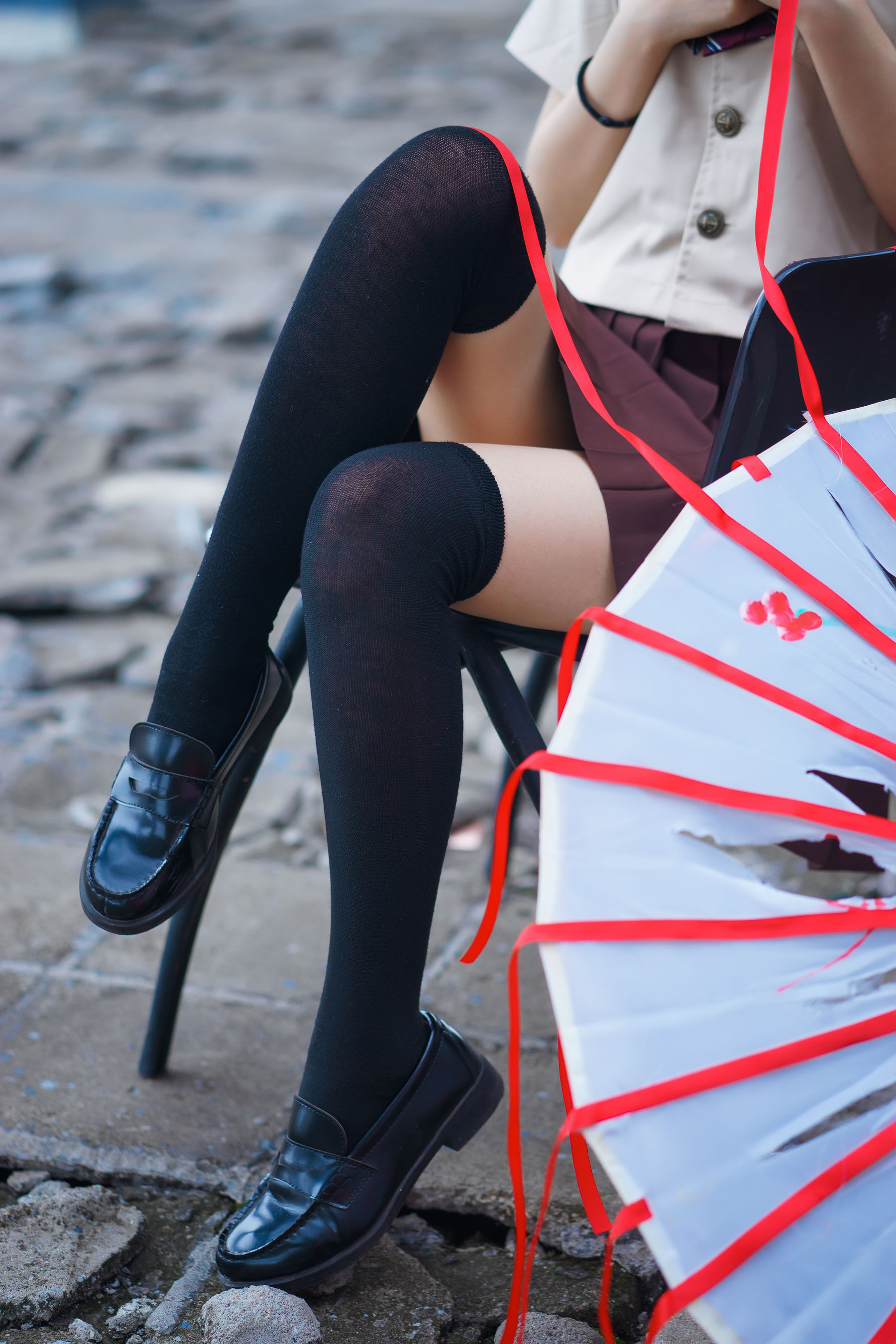 [萝莉COS] 疯猫ss《丝袜狂想曲(伞)》 Cosplay-第39张