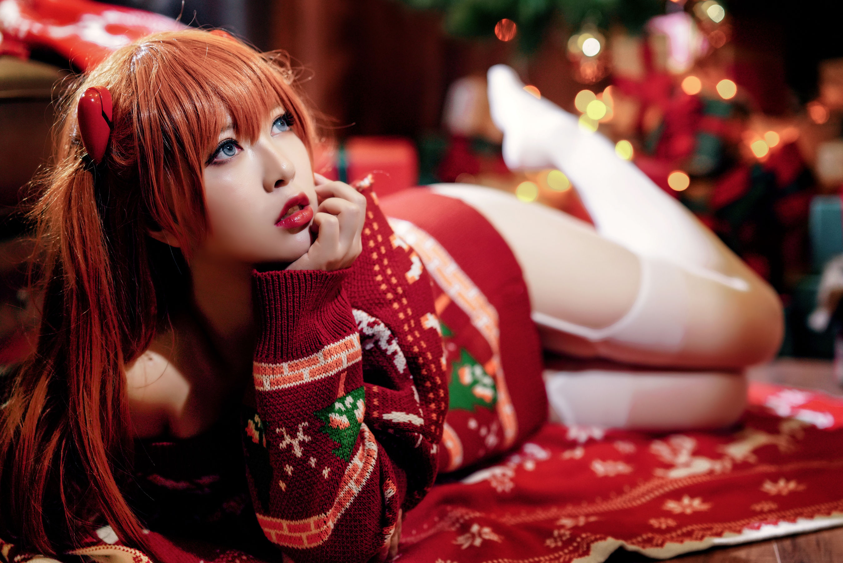 半半子 – 式波・ASUKA Christmas Cosplay-第24张