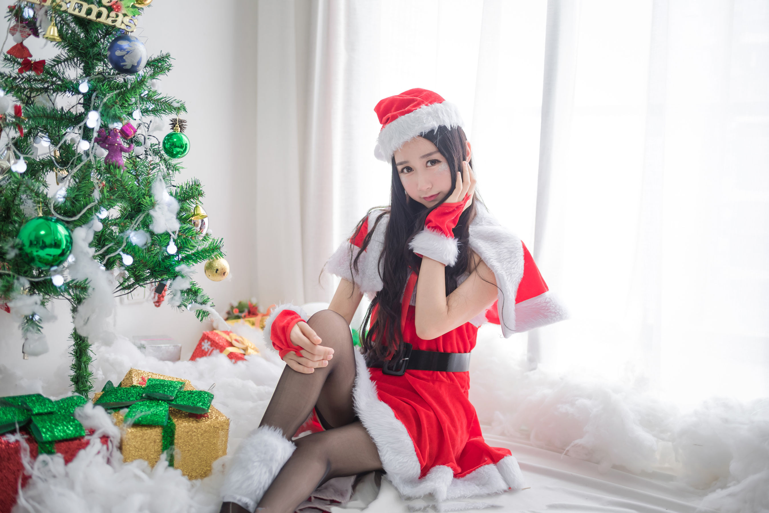 萌系小姐姐木绵绵OwO 圣诞老人和驯鹿酱 Cosplay-第8张