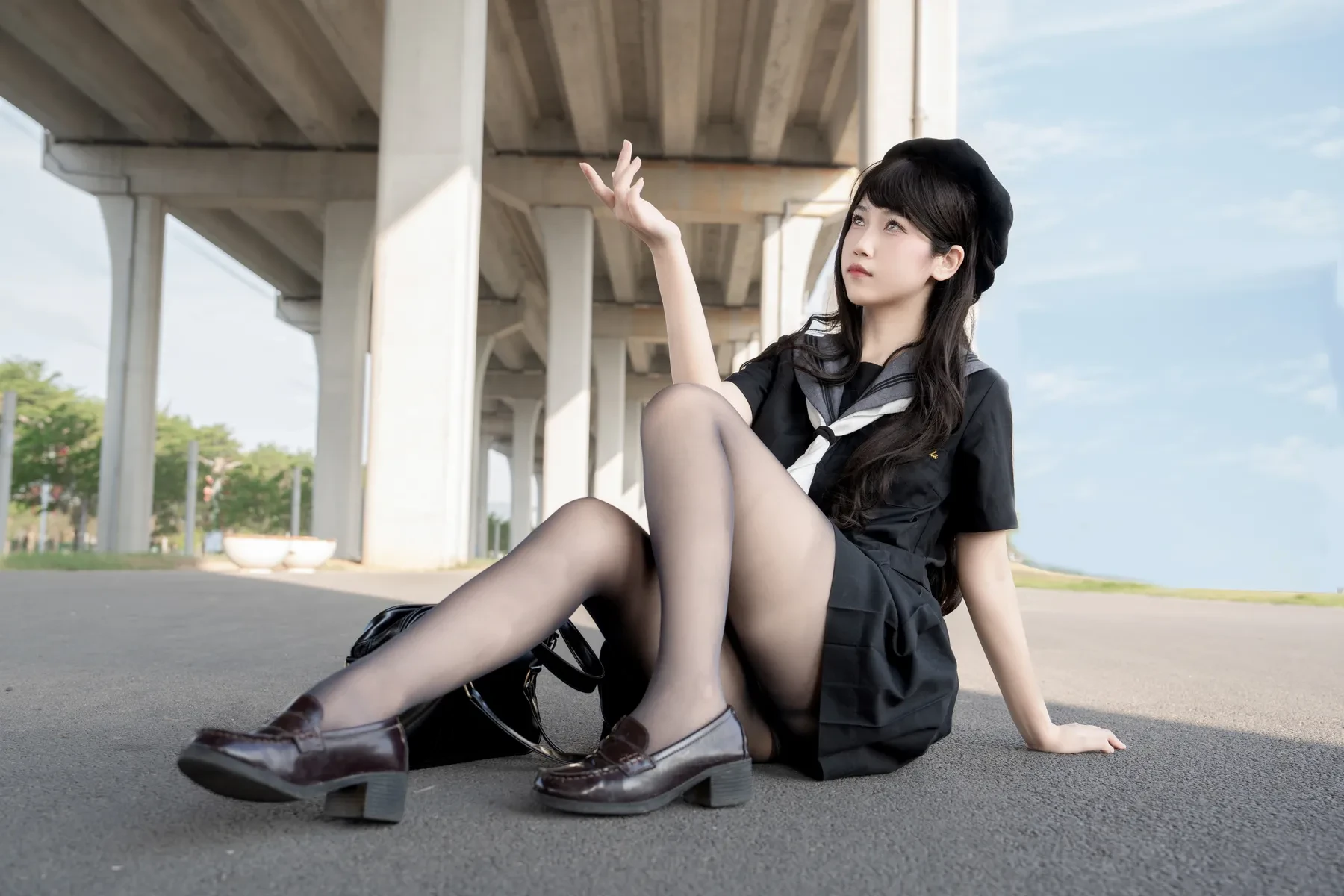 不呆猫 – 放课后野外JK Cosplay-第1张