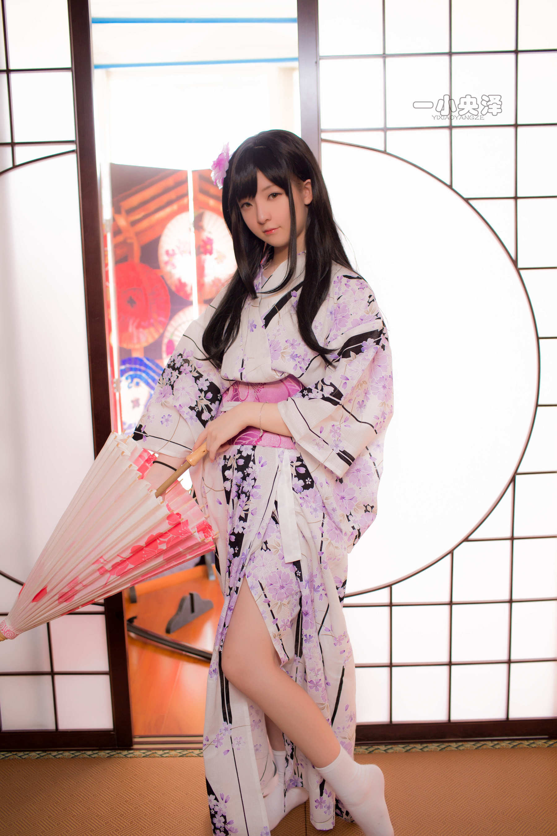 [萝莉COS] 一小央泽 – 和服短袜 Cosplay-第8张