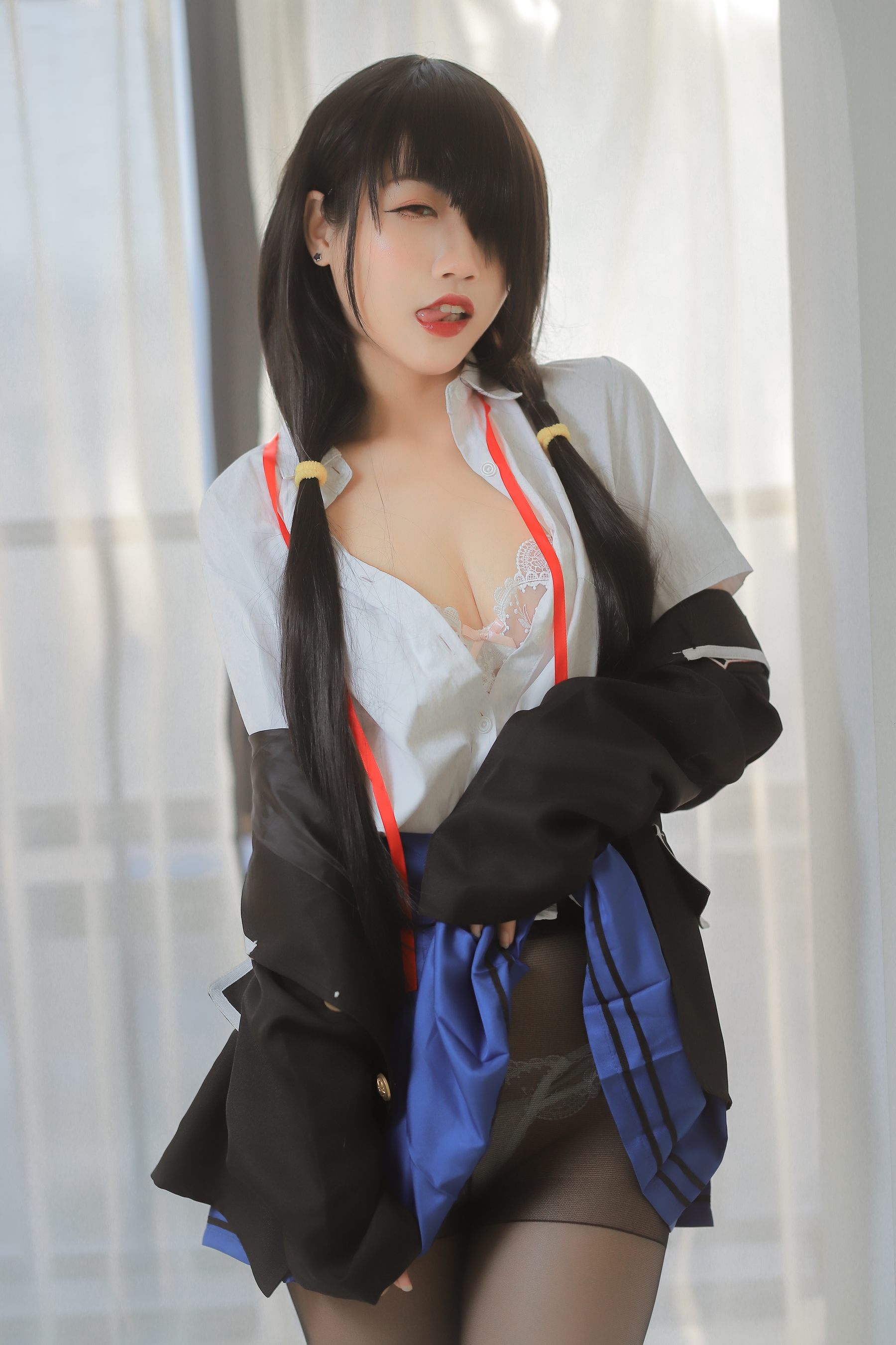 不呆猫 – 狂三黑丝白丝 Cosplay-第8张