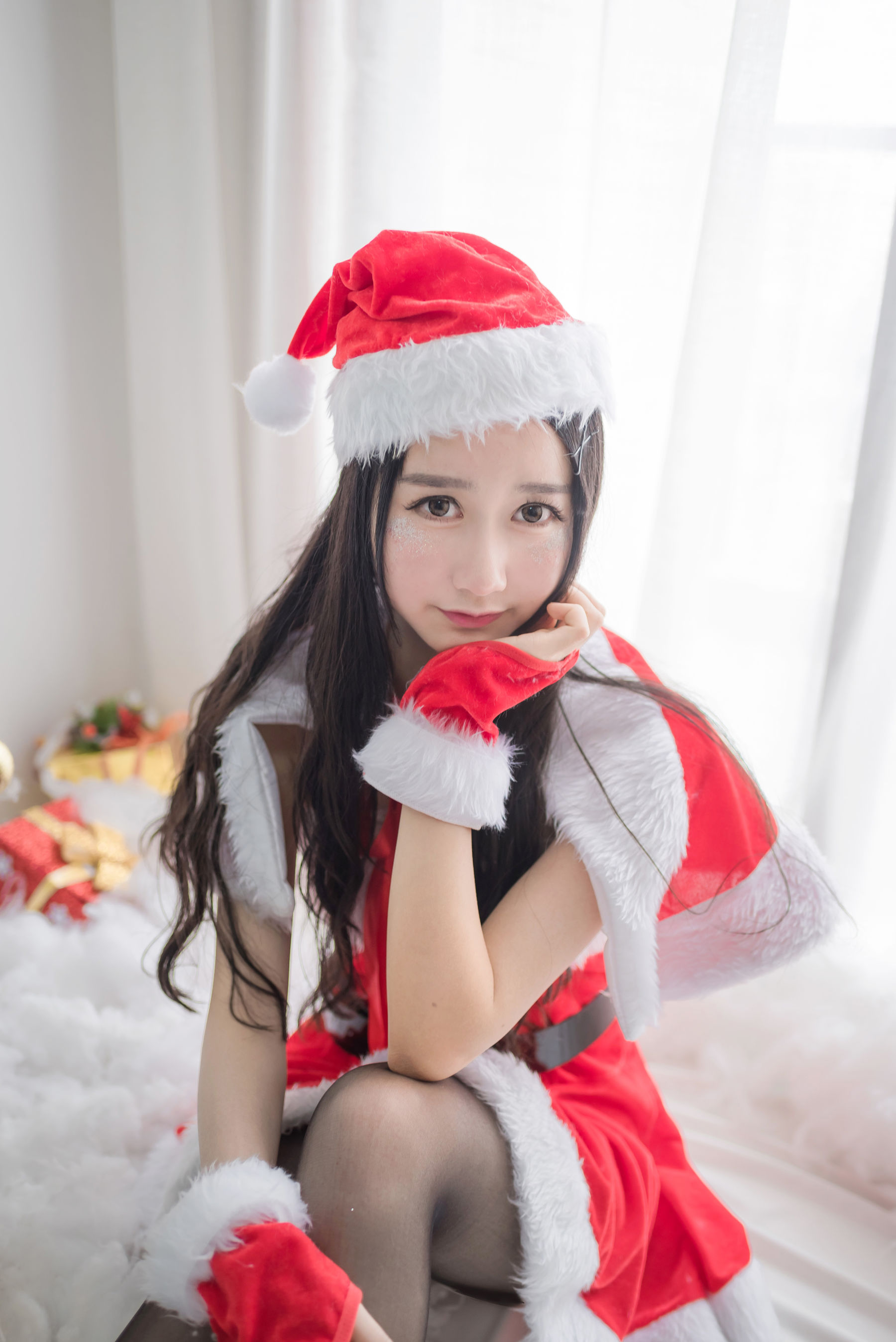 萌系小姐姐木绵绵OwO 圣诞老人和驯鹿酱 Cosplay-第7张