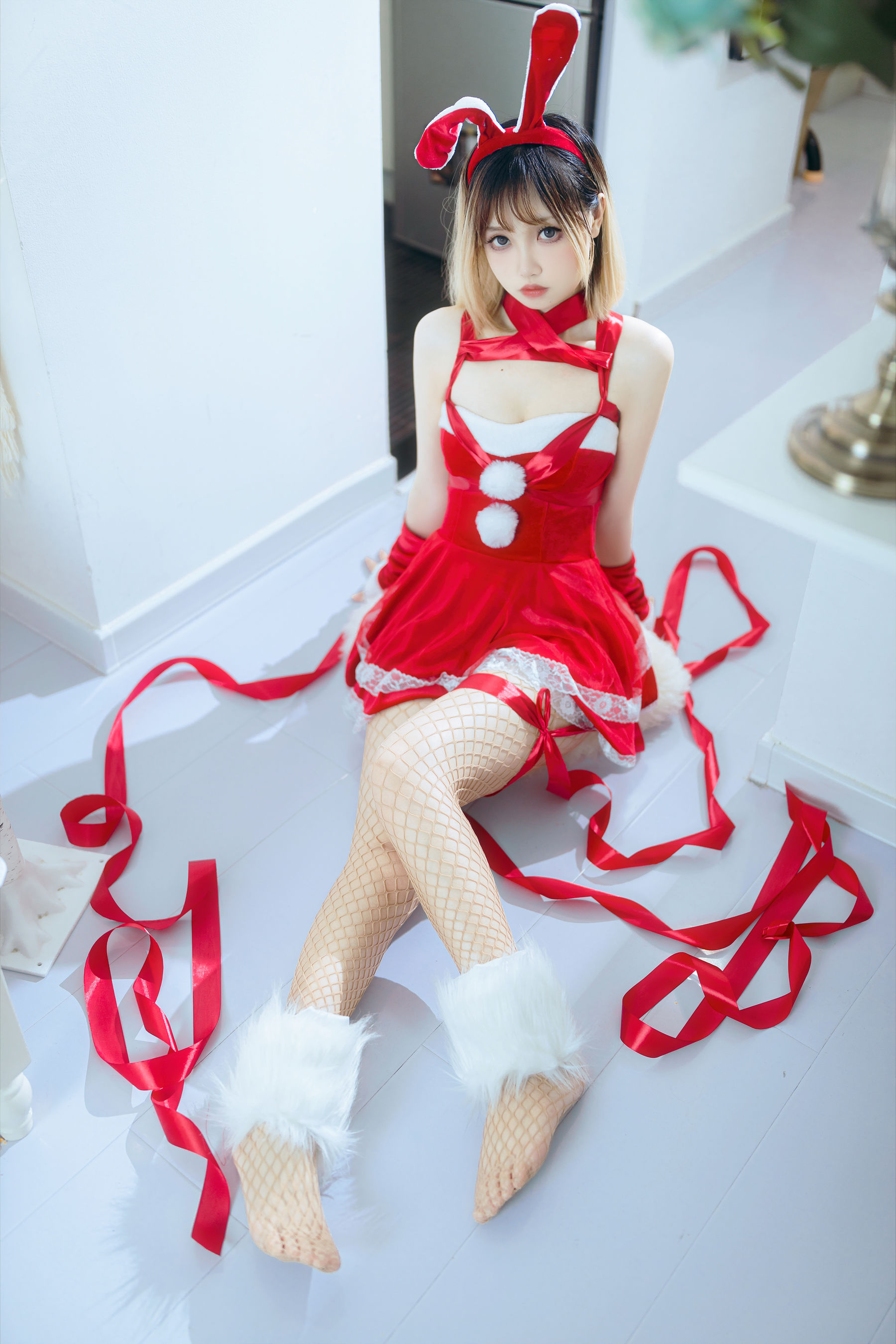 洛桑w伊梓 – 网袜丝带兔兔 Cosplay-第9张