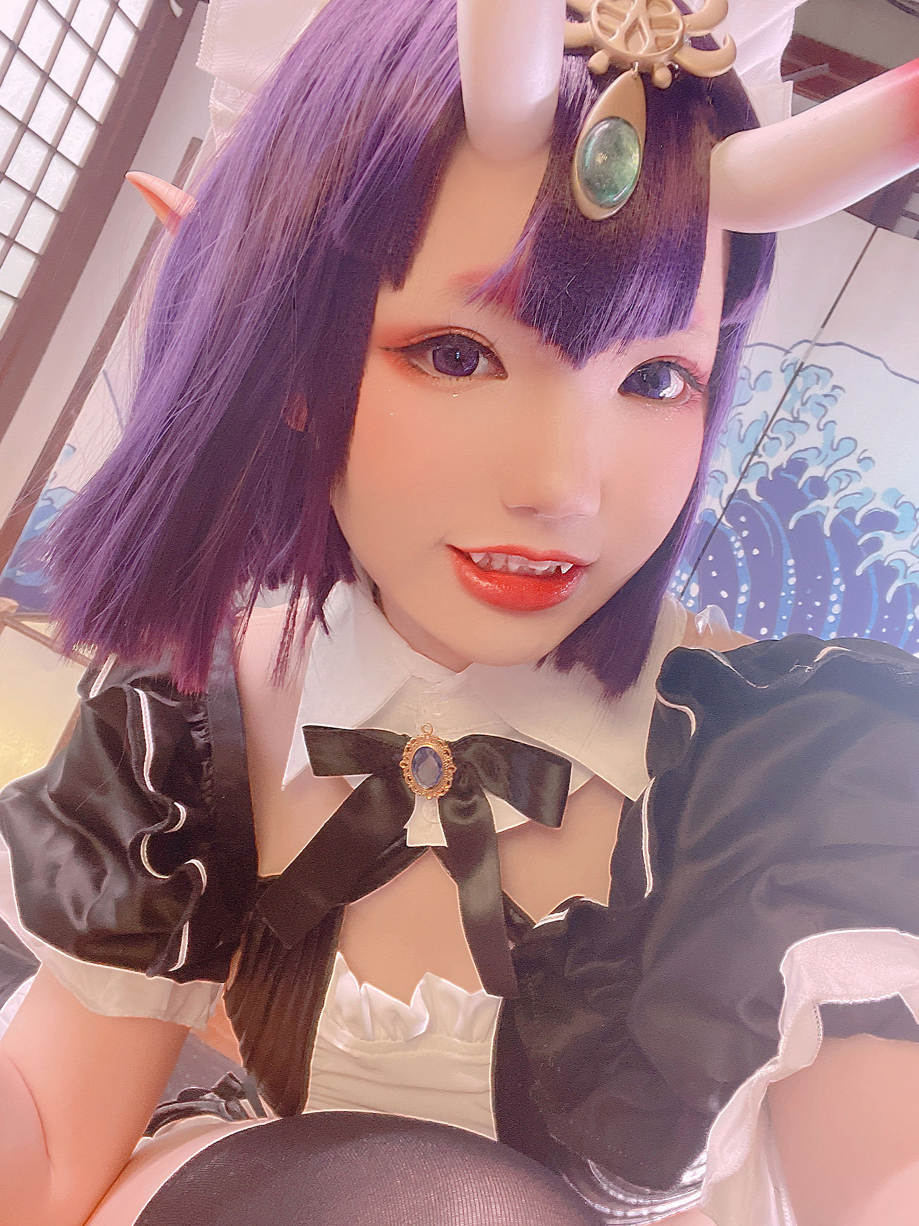 动漫博主雪晴Astra – 酒吞童子 女仆 Cosplay-第8张