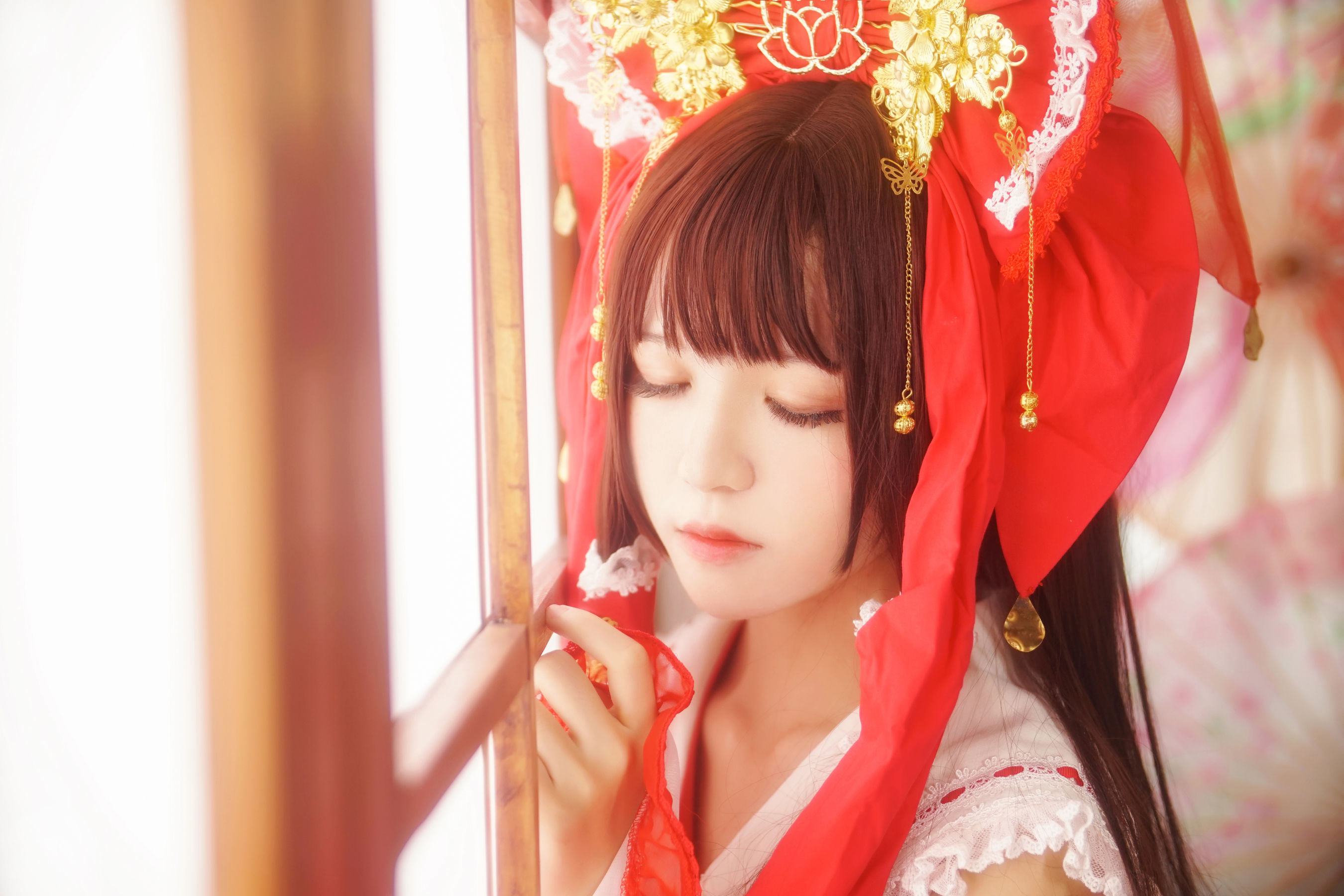 [萝莉COS] 桜桃喵《灵梦 新年快乐》 Cosplay-第1张