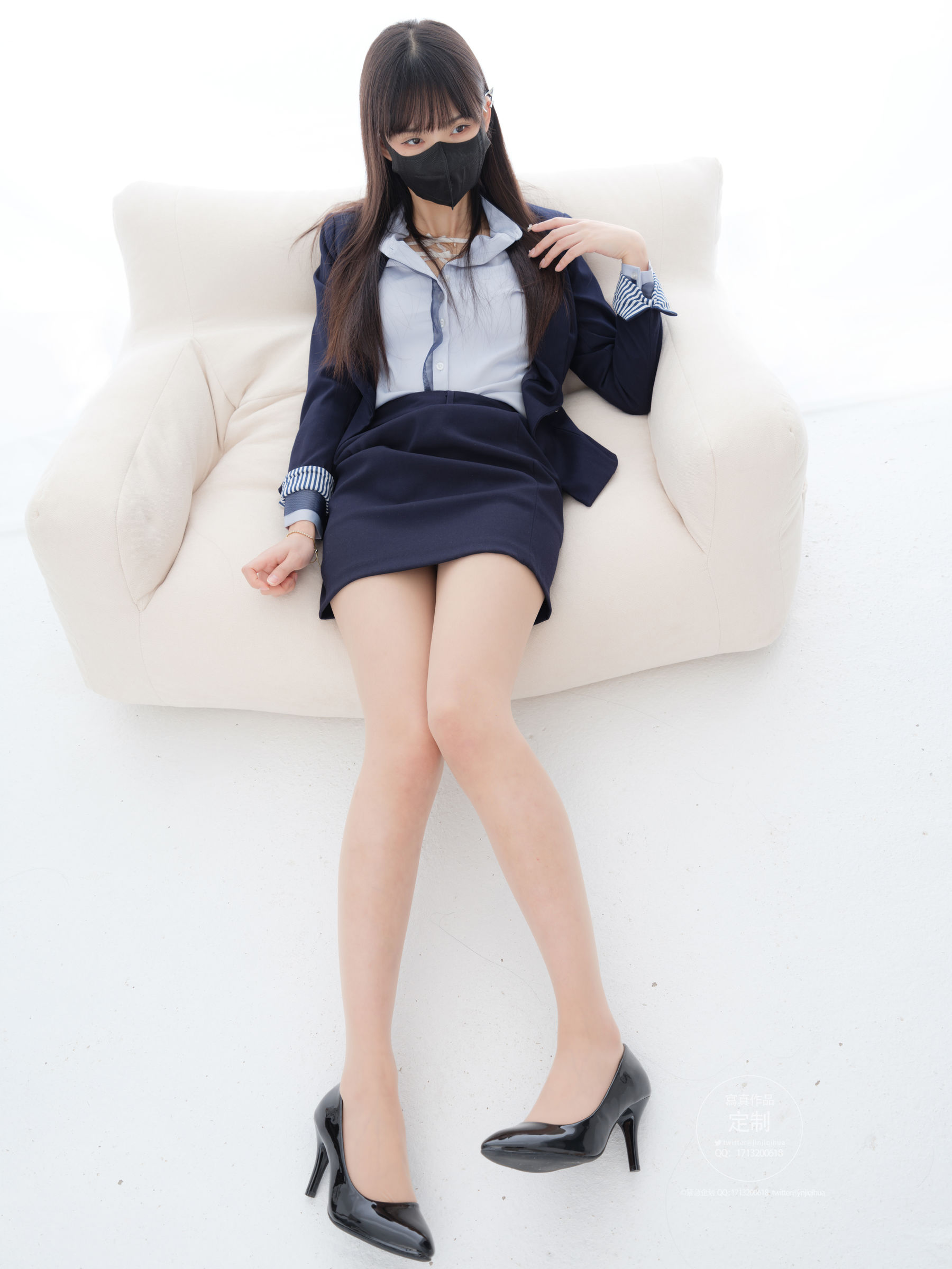 [紧急企划] EX-002 见希w 肉丝OL Cosplay-第3张