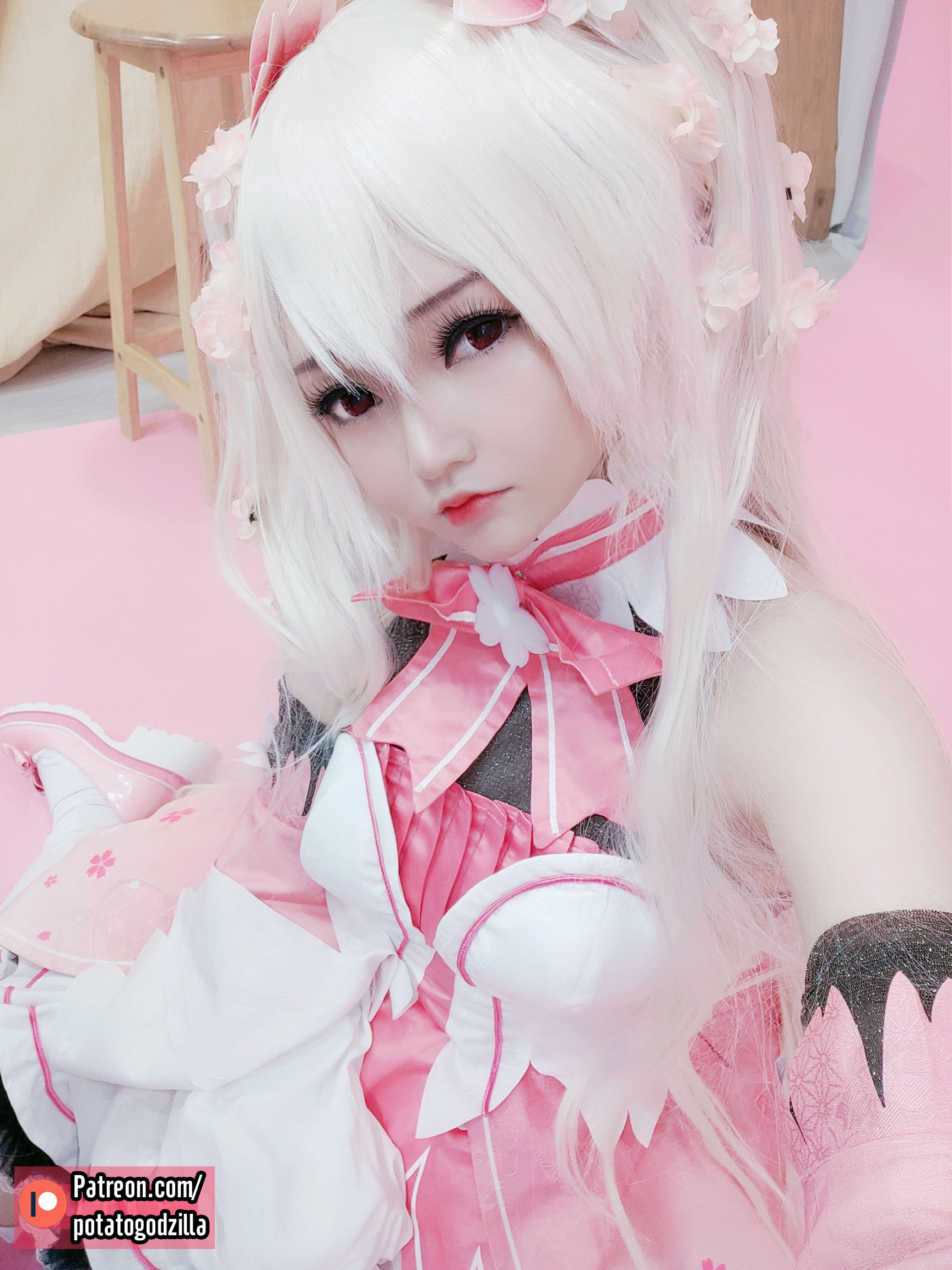 Coser小姐姐Potato Godzilla – Sakura Miku Cosplay-第20张