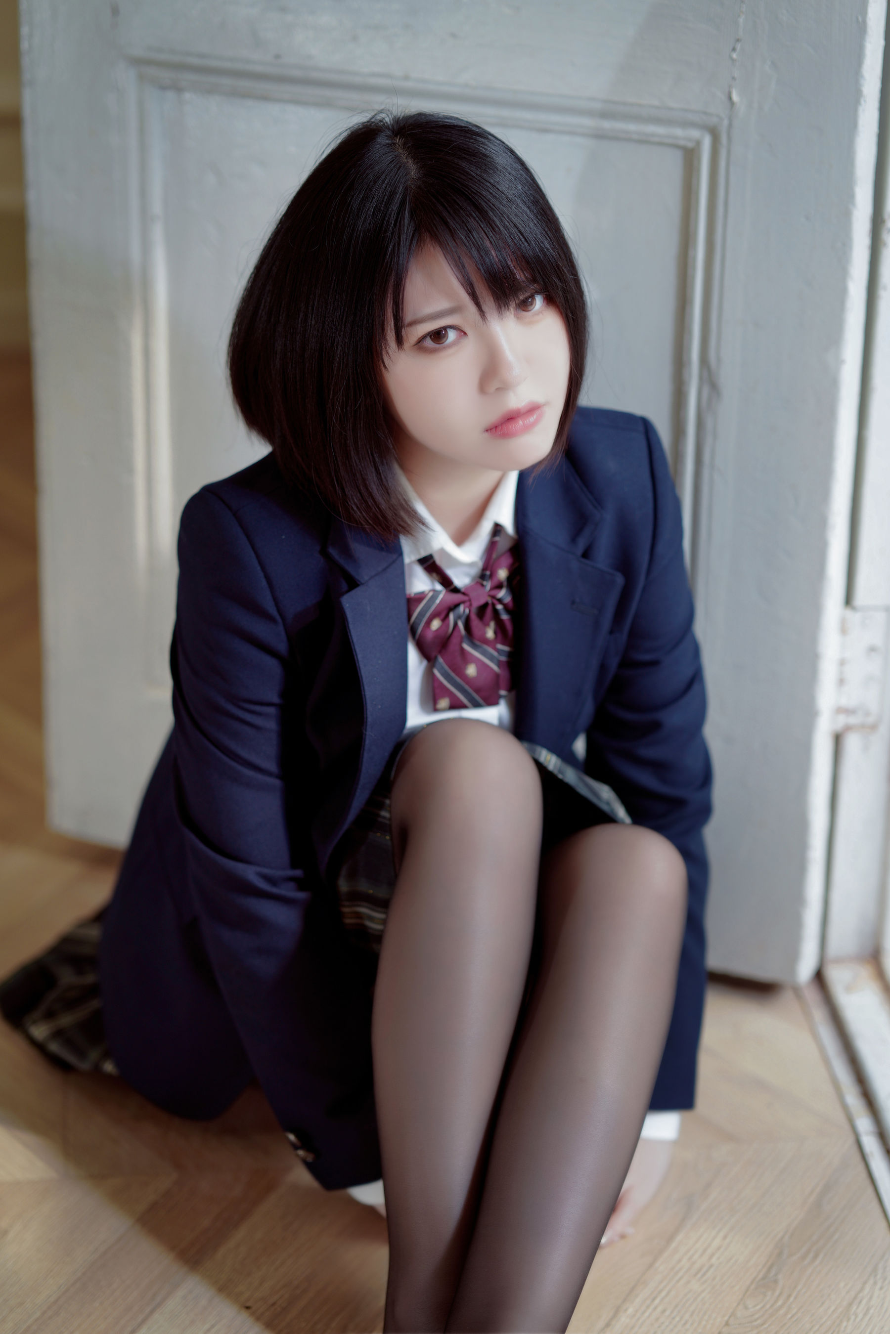 半半子 – 彼女の制服姿が好き Cosplay-第13张