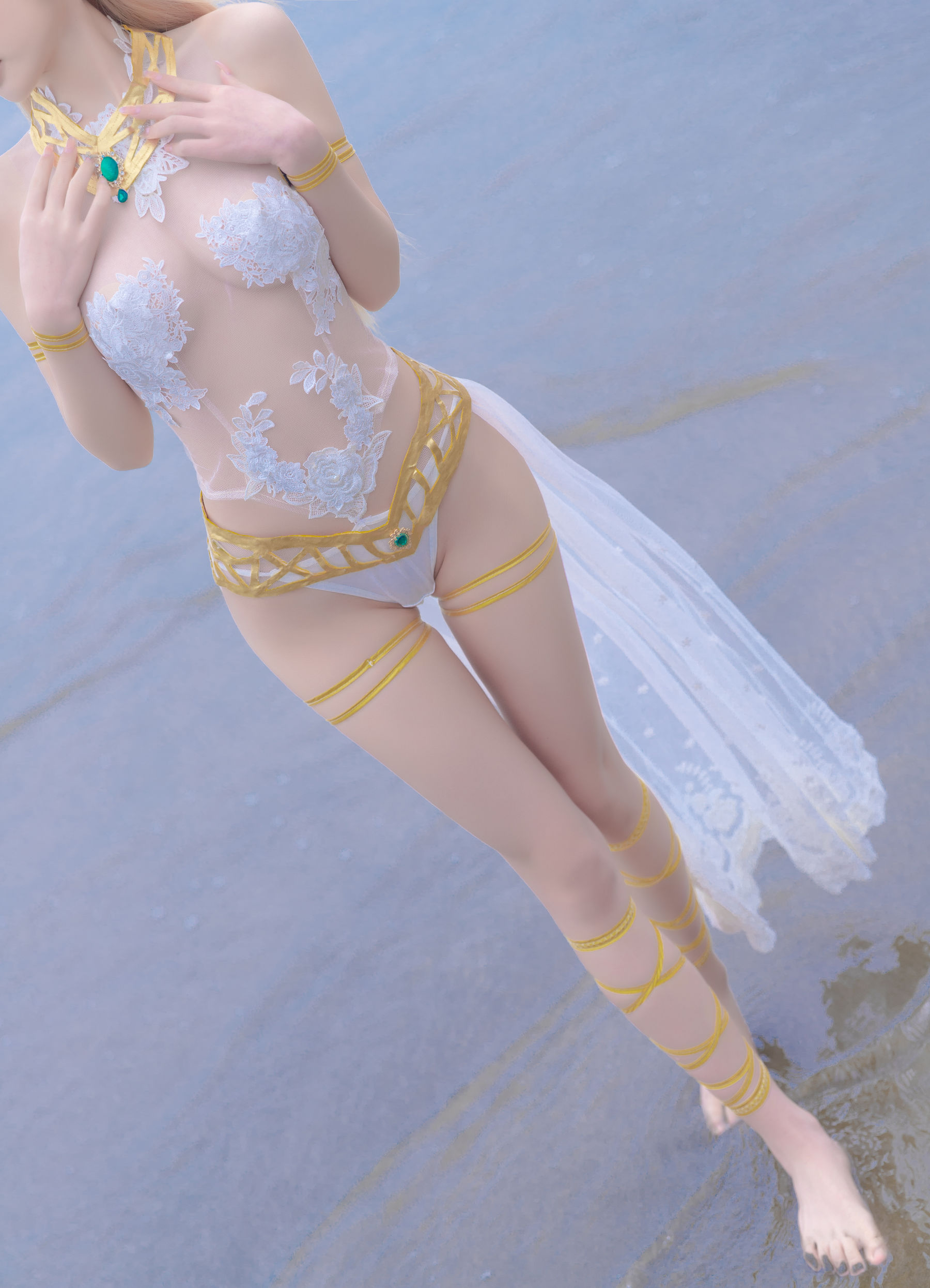尤物清水由乃 – 玛丽萝丝白色泳衣 Cosplay-第1张