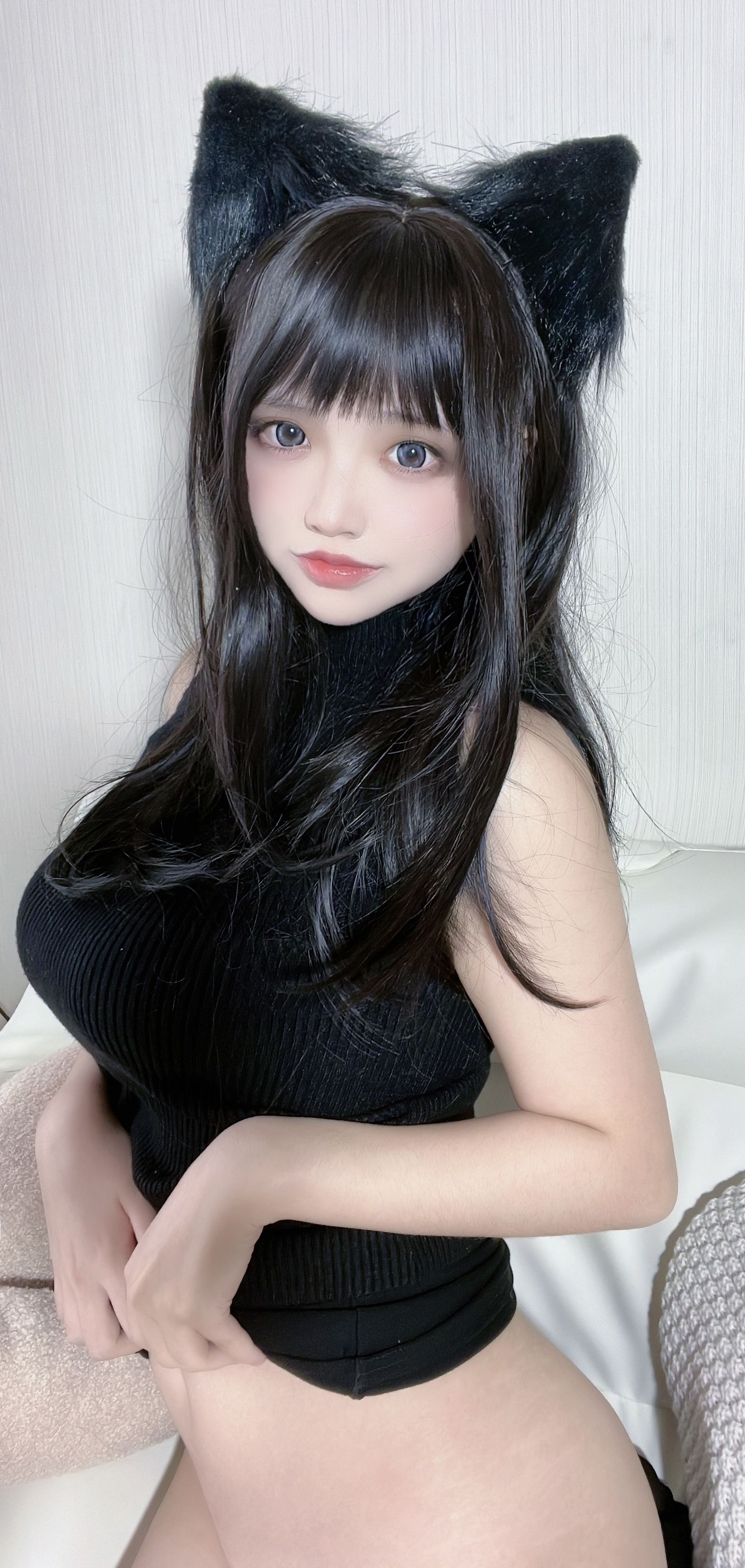 疯猫ss – 黑毛衣少女 Cosplay-第7张