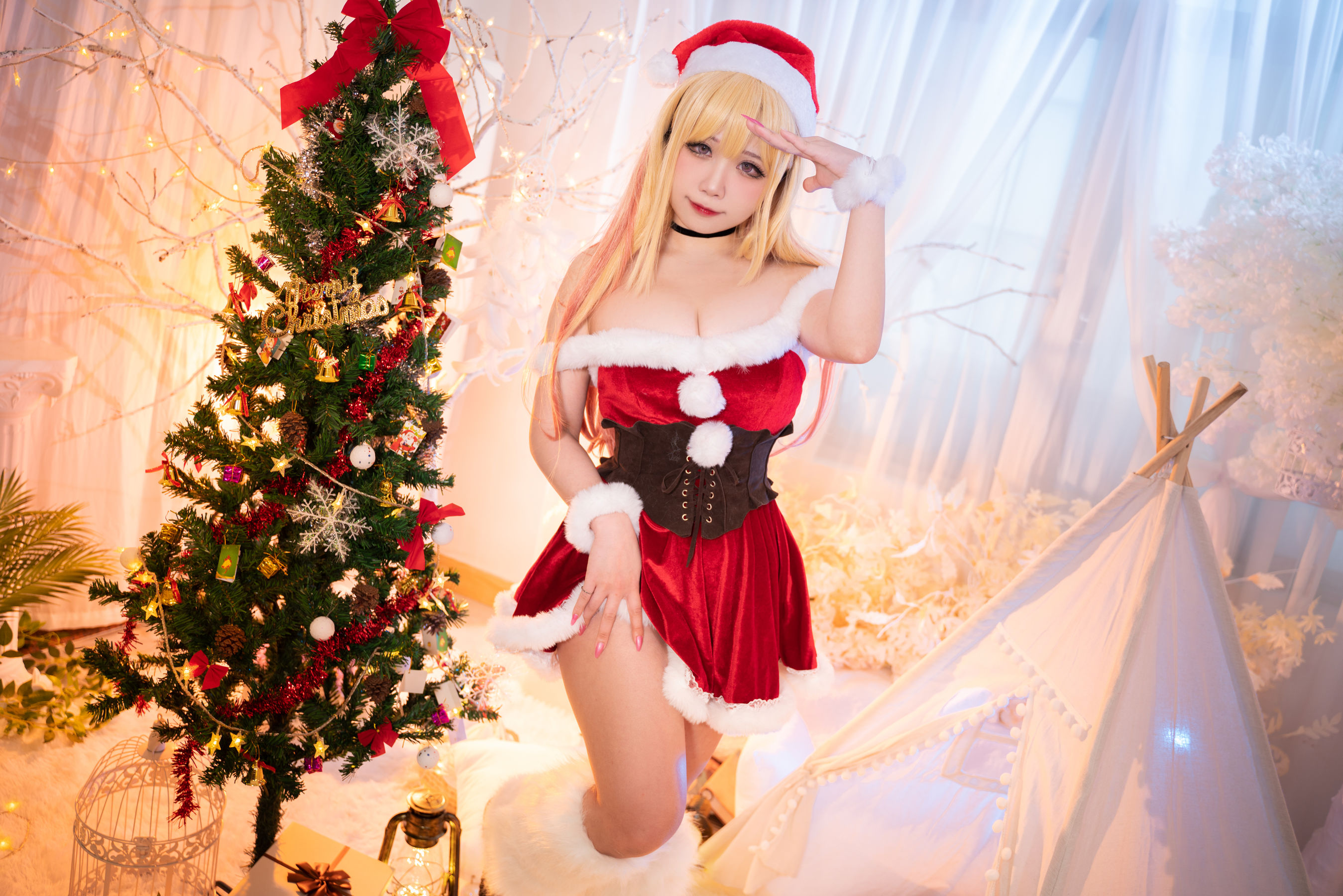 贞子蜜桃 – 喜多川夢海 圣诞 Cosplay-第19张