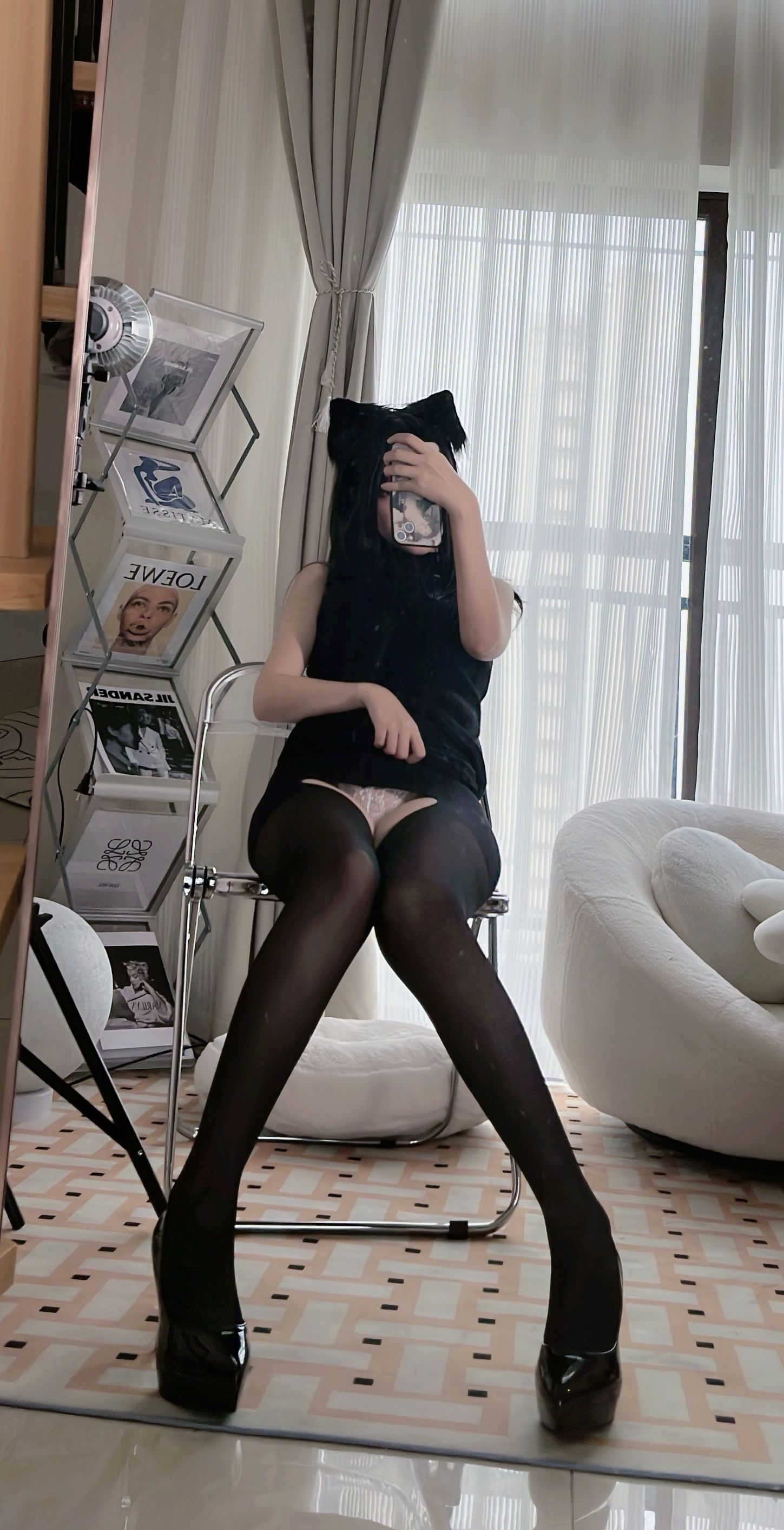 疯猫ss – 黑毛衣少女 Cosplay-第28张