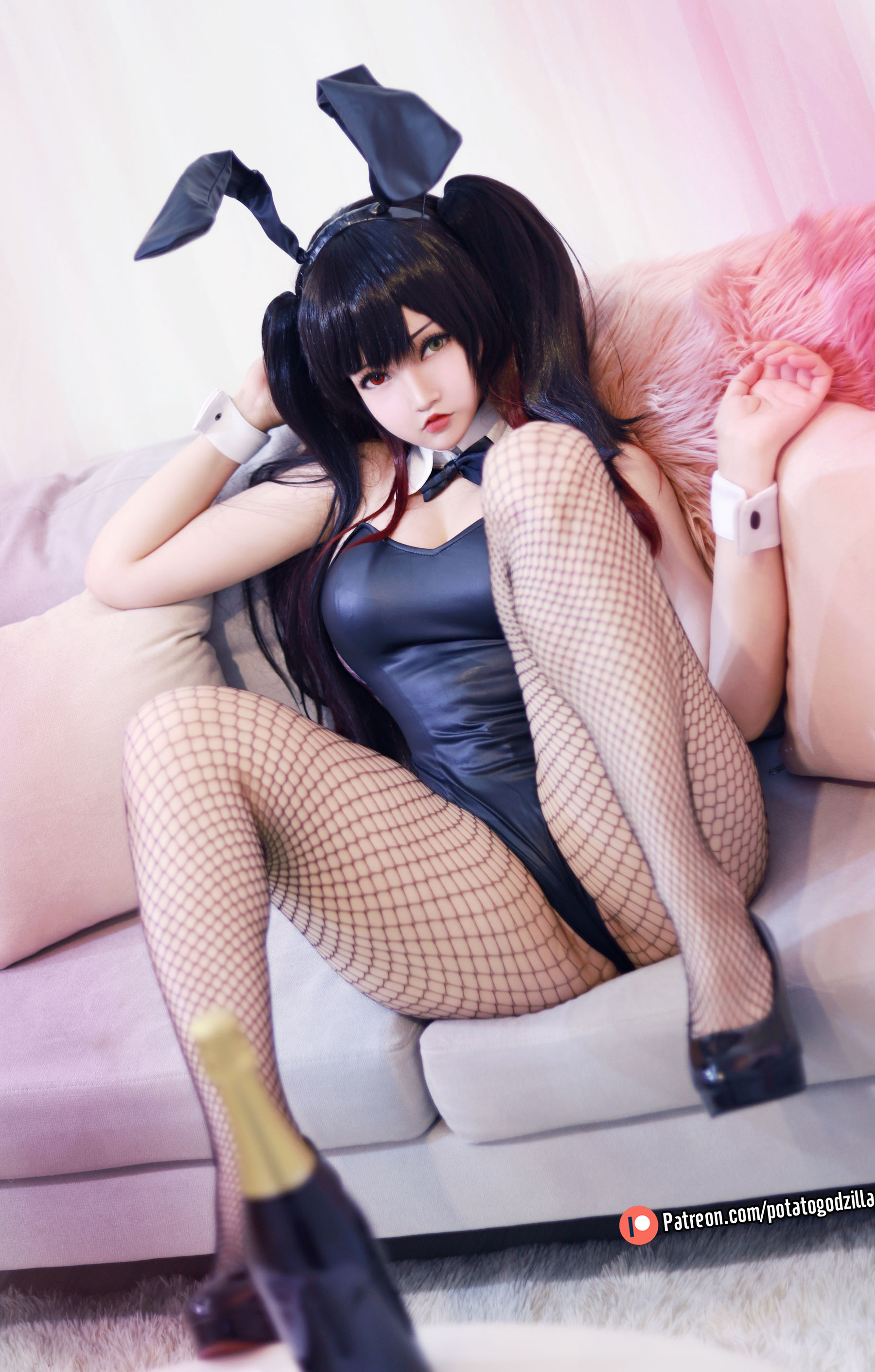 Coser小姐姐Potato Godzilla – Kurumi Tokisaki Bunny Girl Cosplay-第8张