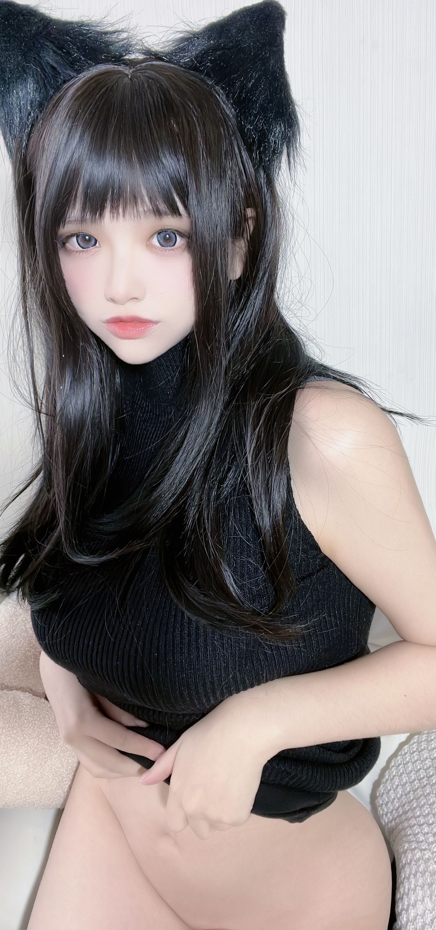 疯猫ss – 黑毛衣少女 Cosplay-第12张