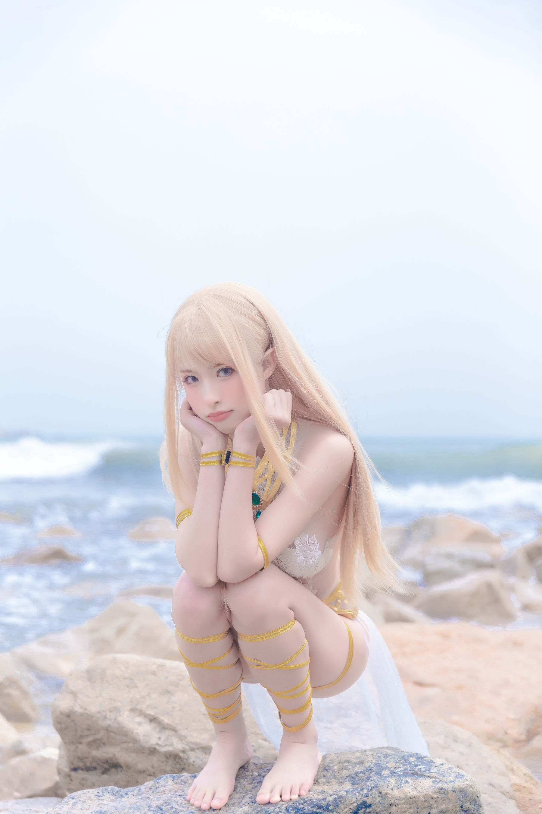 尤物清水由乃 – 玛丽萝丝白色泳衣 Cosplay-第5张