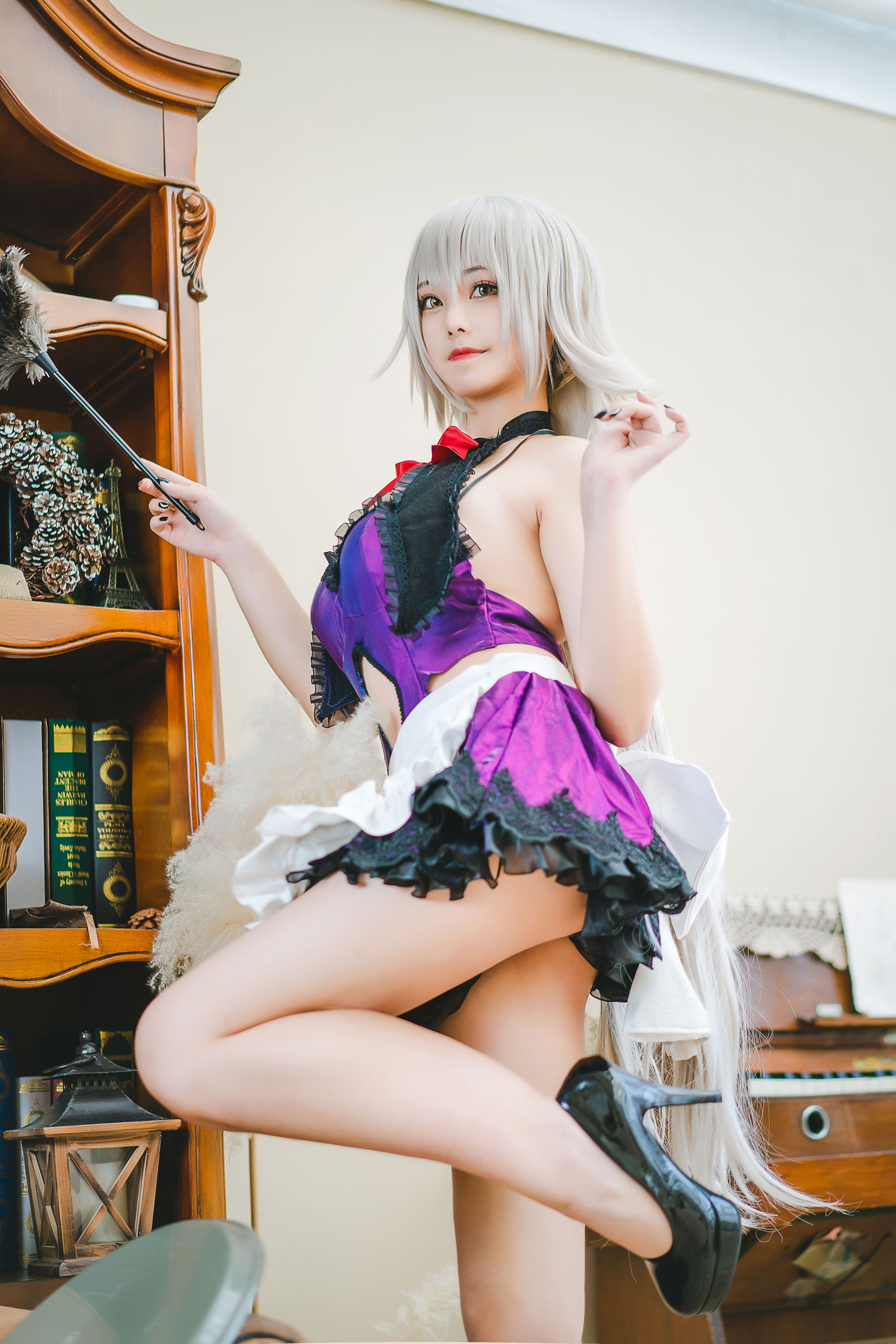 萌系小姐姐蜜汁猫裘 – 贞德女仆 Cosplay-第5张