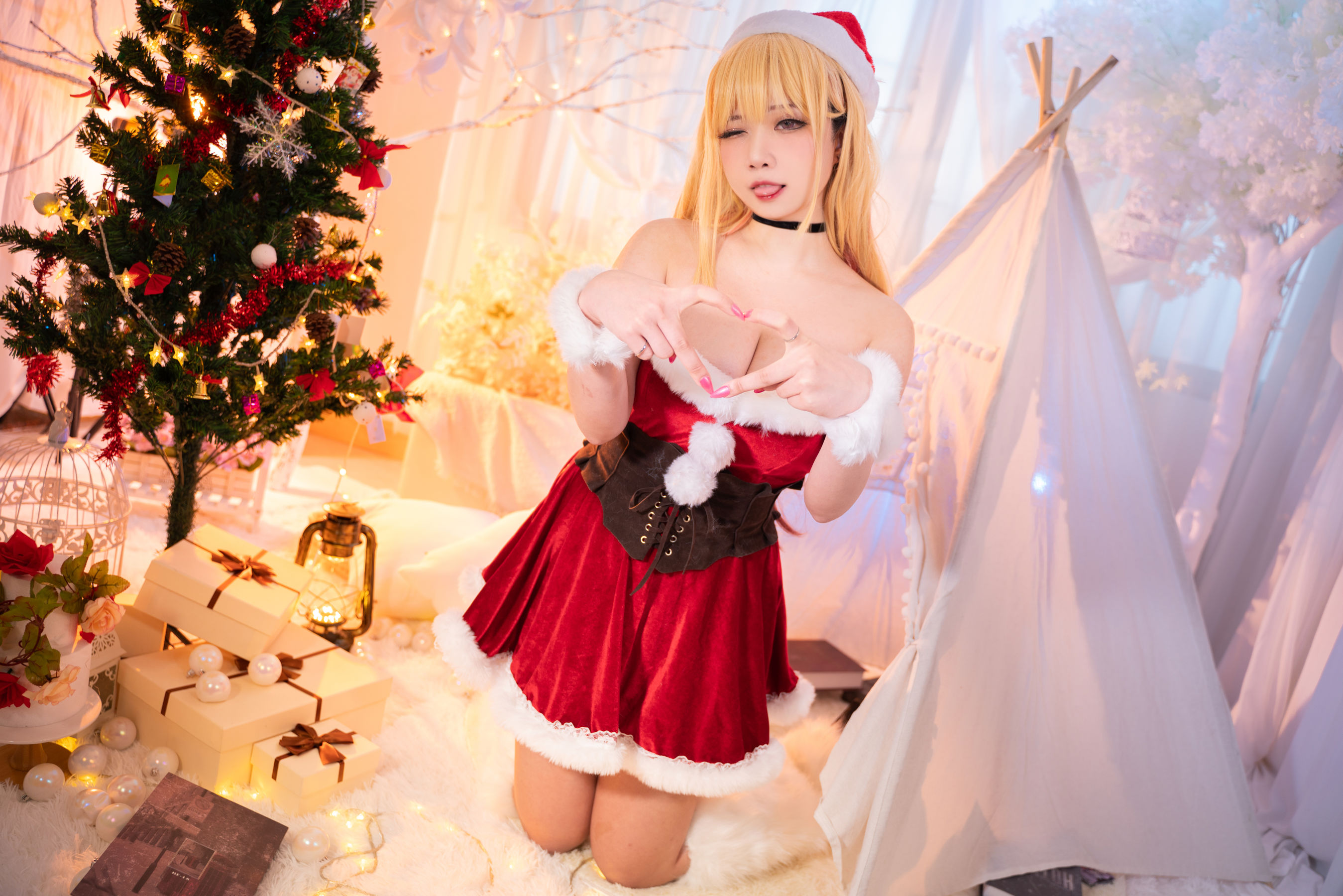 贞子蜜桃 – 喜多川夢海 圣诞 Cosplay-第28张