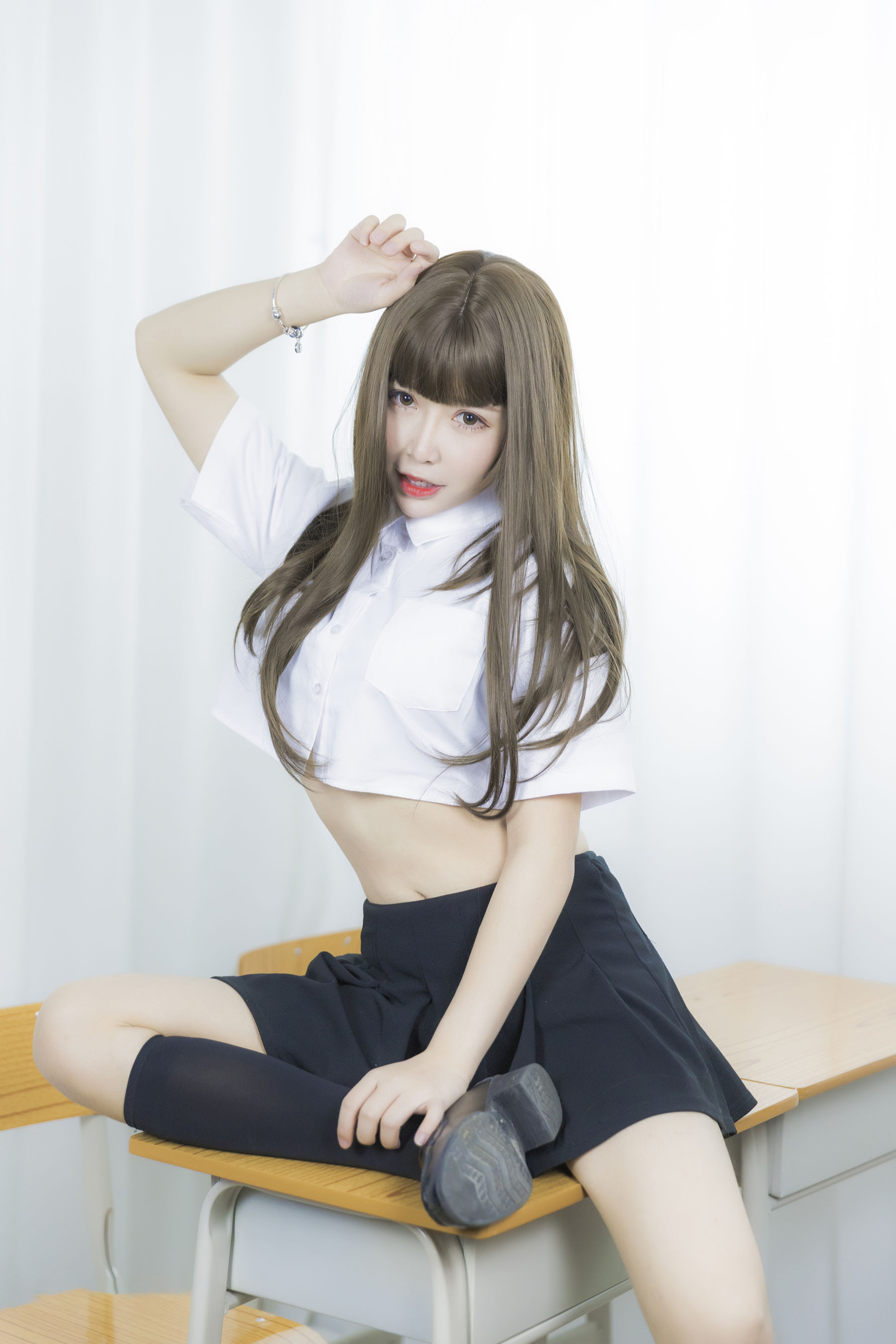 二次元妹子抱走莫子aa 等你下课 Cosplay-第18张