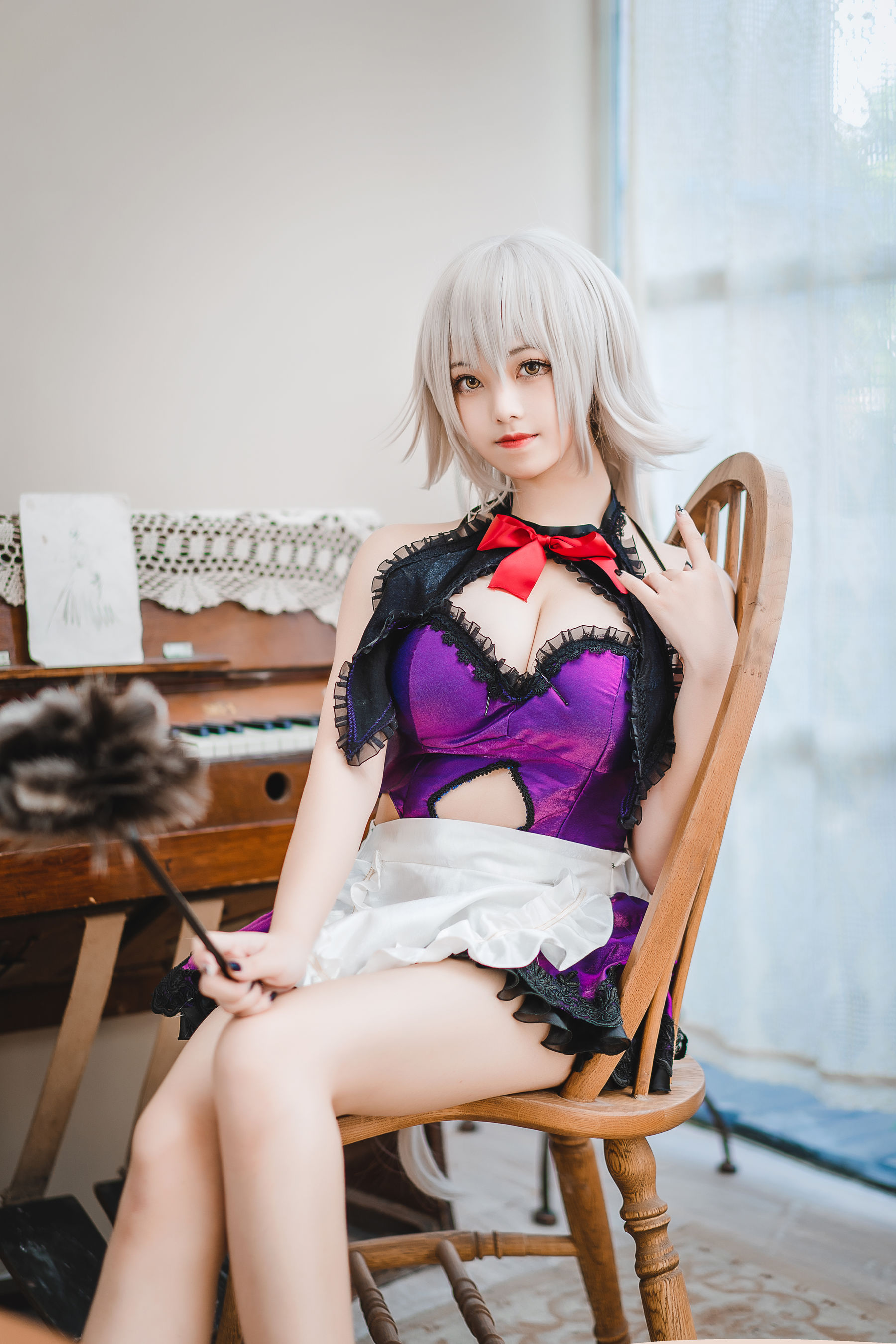 萌系小姐姐蜜汁猫裘 – 贞德女仆 Cosplay-第10张