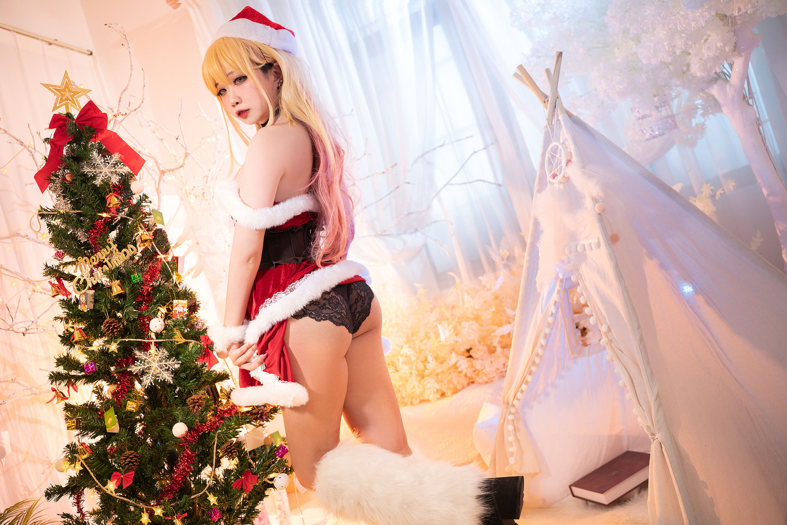 贞子蜜桃 – 喜多川夢海 圣诞 Cosplay-第12张