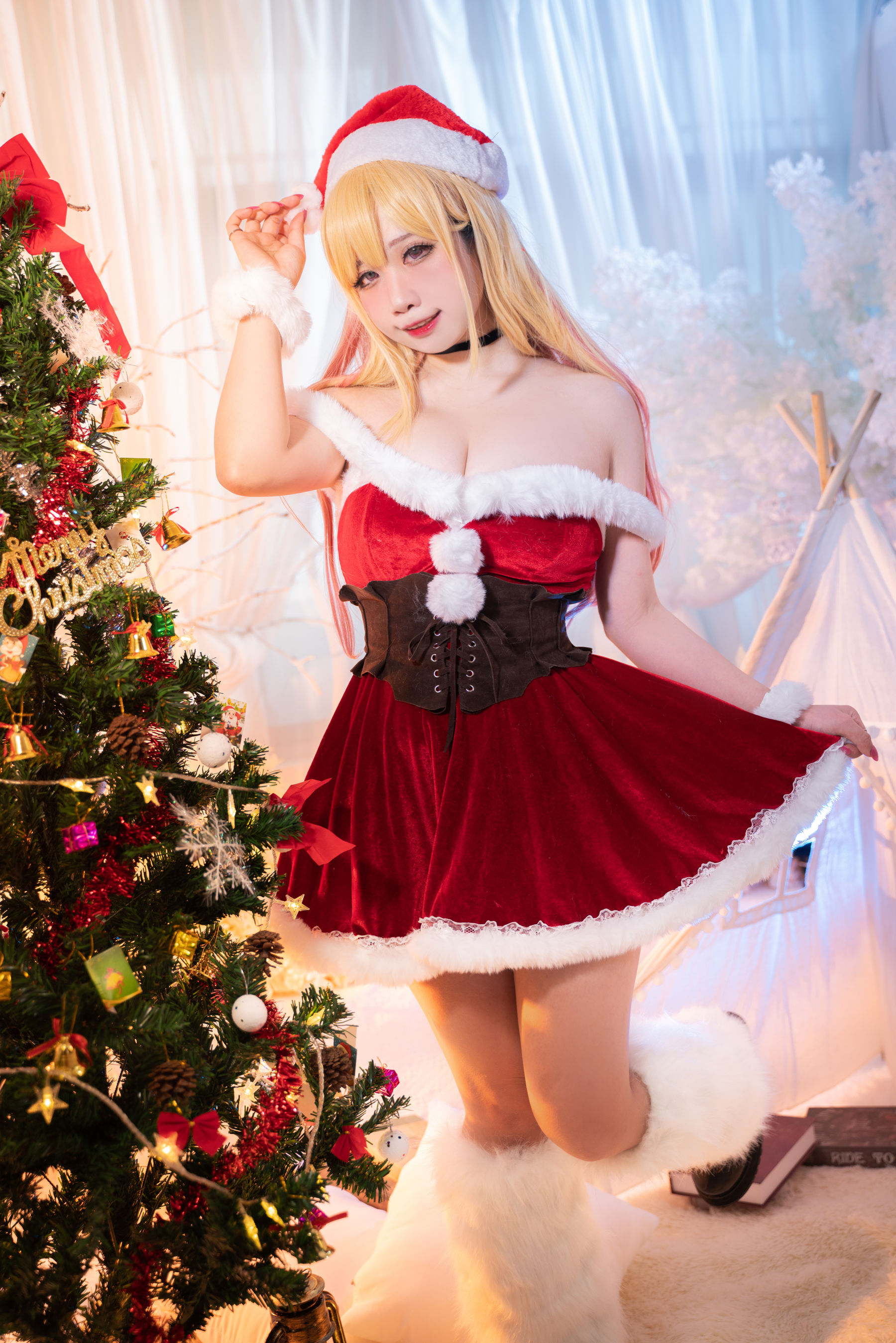 贞子蜜桃 – 喜多川夢海 圣诞 Cosplay-第17张