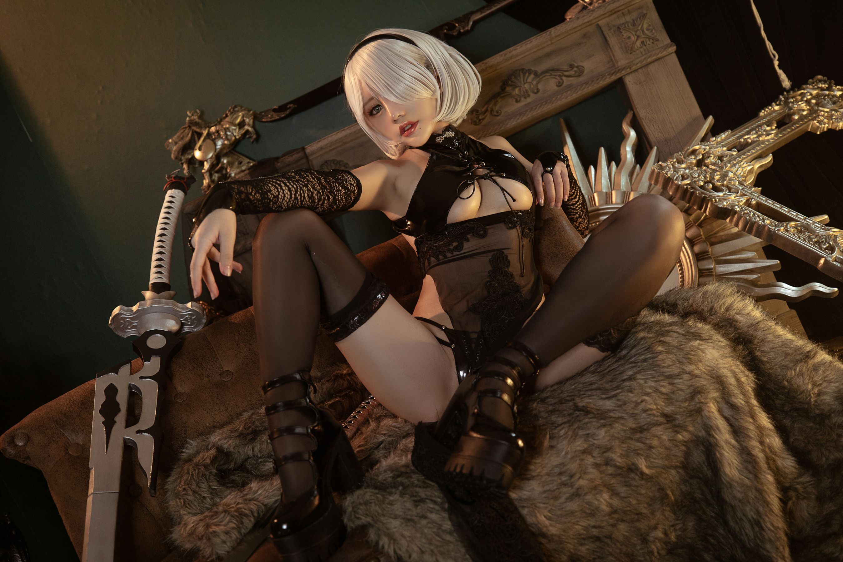 一笑芳香沁 – 2B黑花嫁 Cosplay-第3张