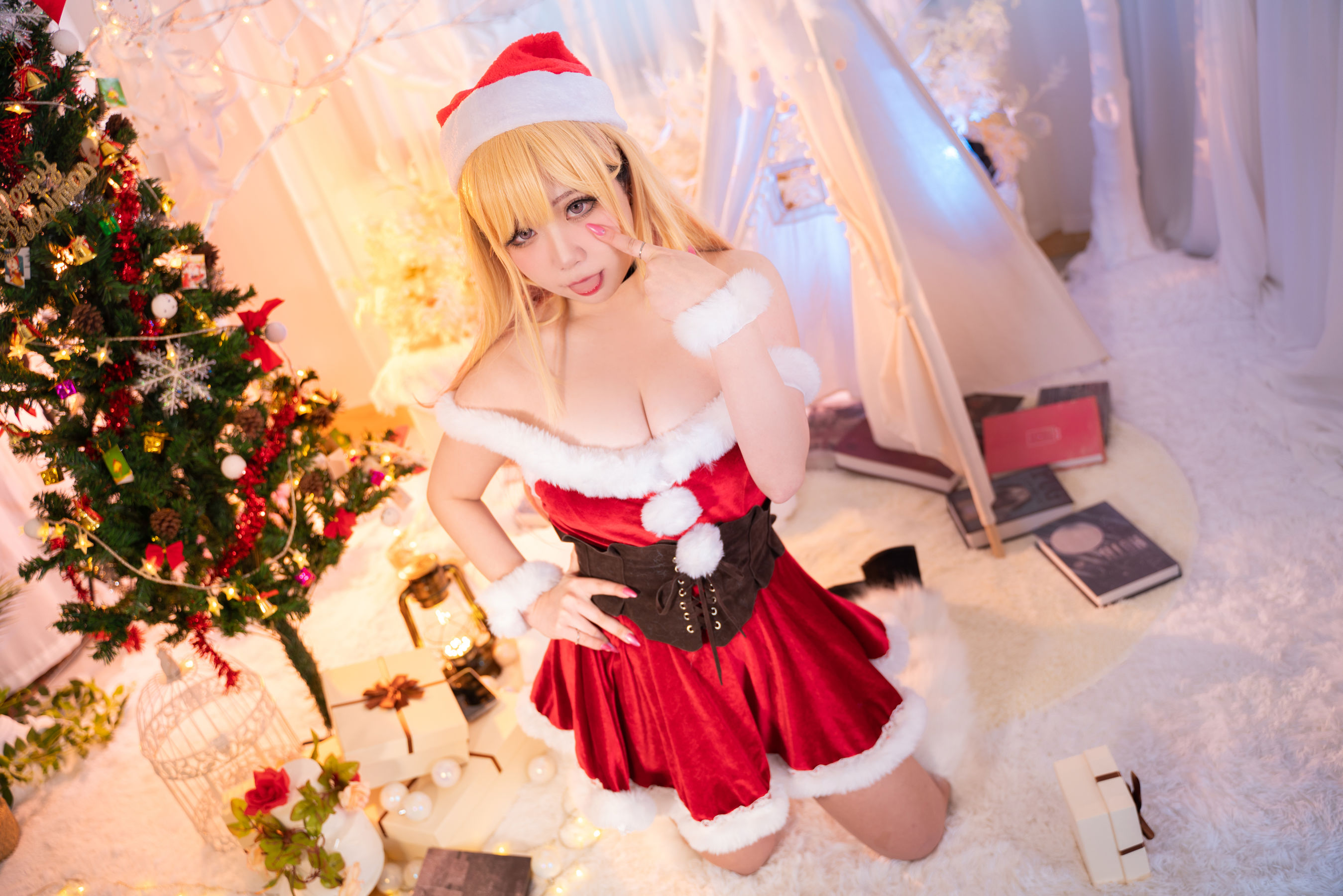 贞子蜜桃 – 喜多川夢海 圣诞 Cosplay-第13张