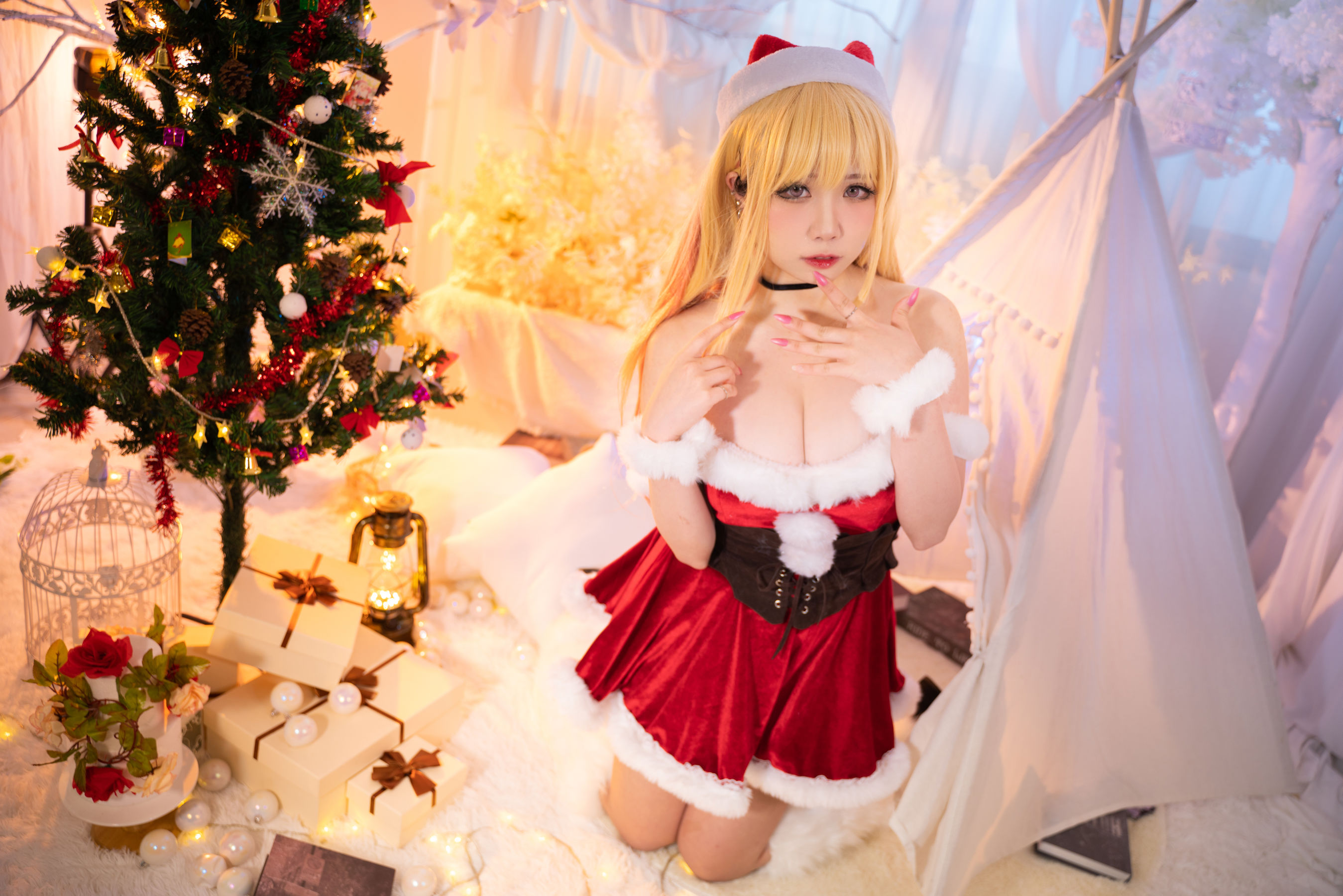 贞子蜜桃 – 喜多川夢海 圣诞 Cosplay-第15张