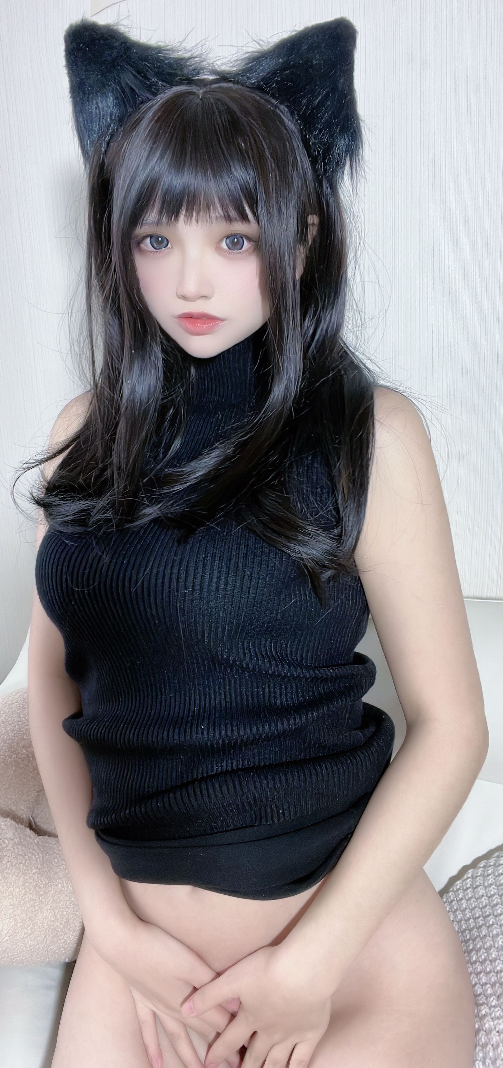 疯猫ss – 黑毛衣少女 Cosplay-第11张