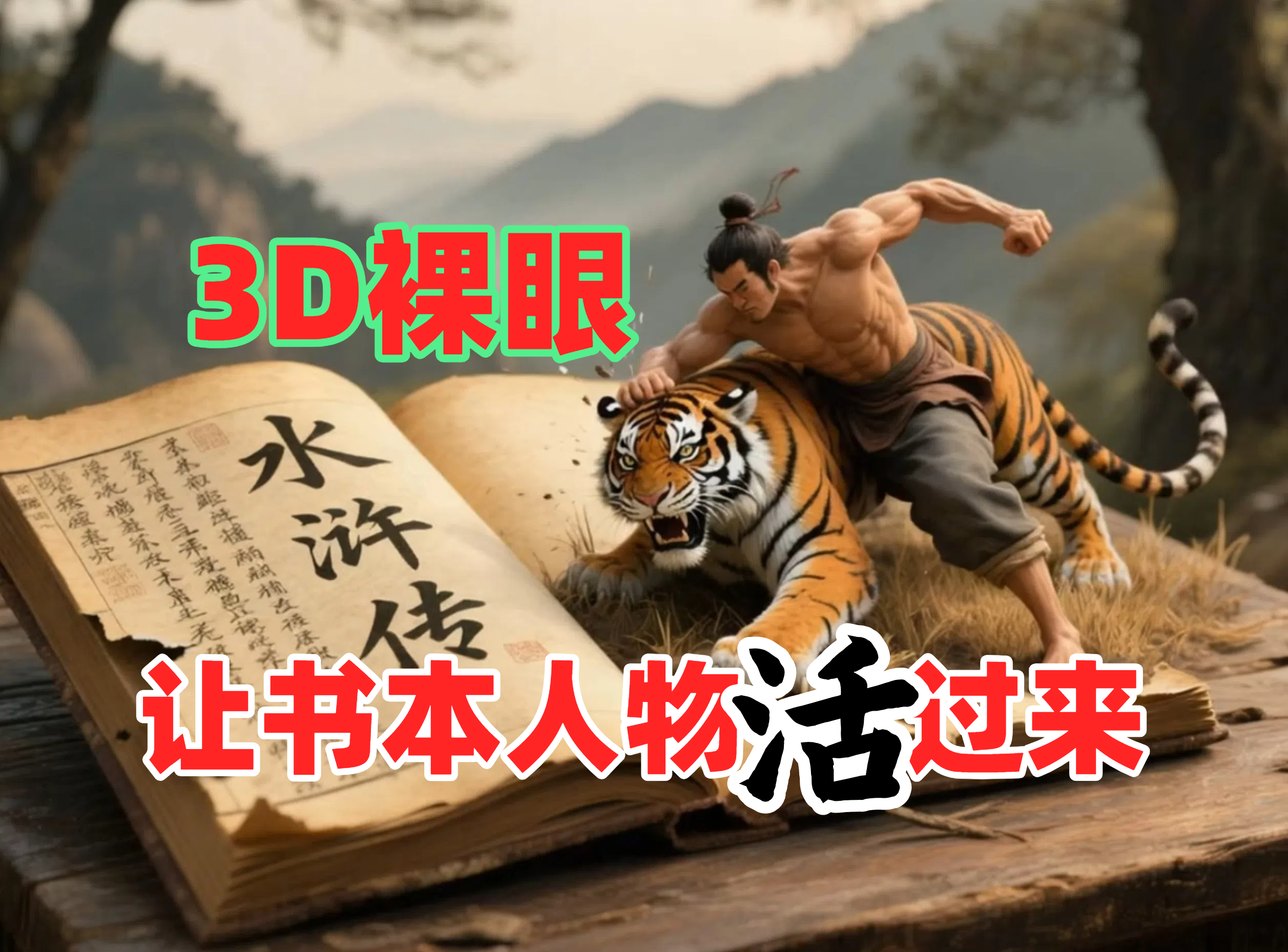 书本人物裸眼3D视频，一条视频收益过千，保姆级教程